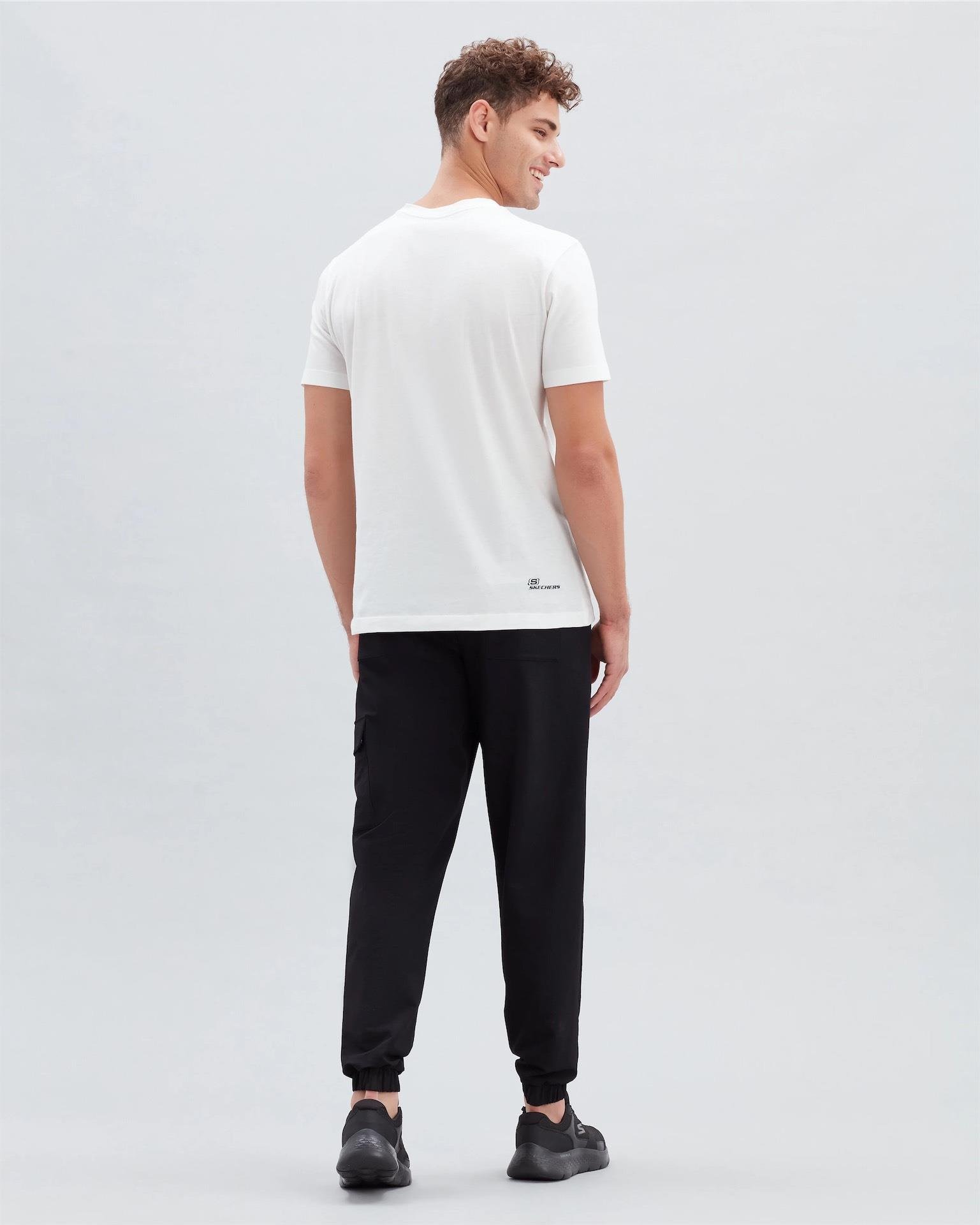 Skechers M Big Logo T-Shirt Erkek Beyaz Bisiklet Yaka Tshirt