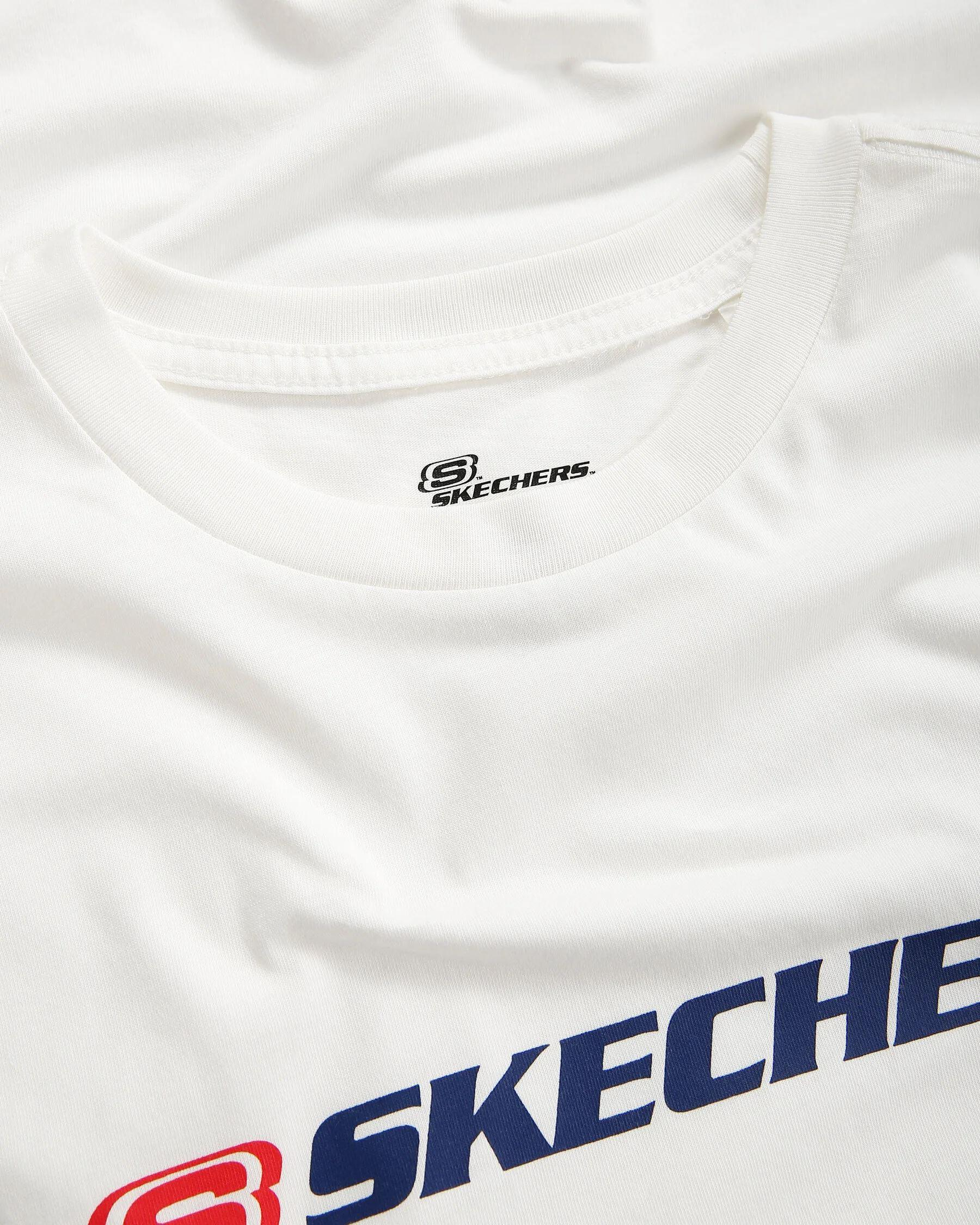 Skechers M Big Logo T-Shirt Erkek Beyaz Bisiklet Yaka Tshirt