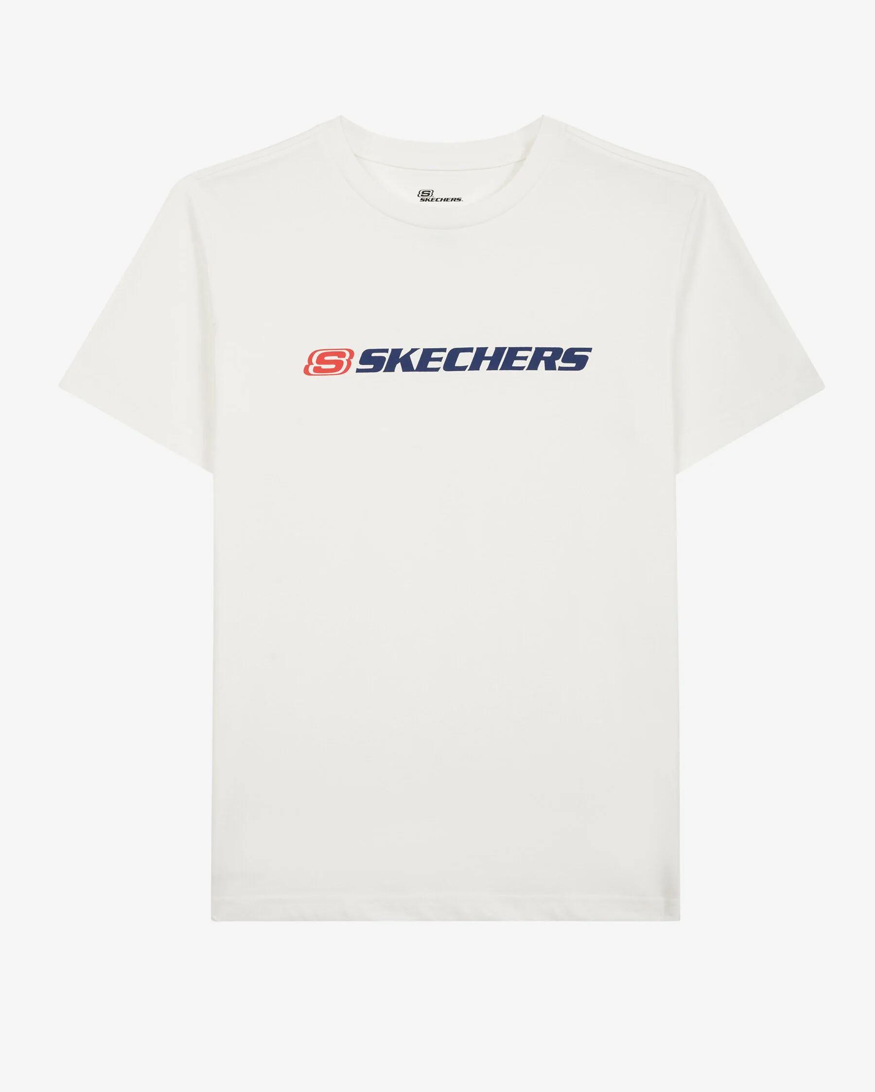 Skechers M Big Logo T-Shirt Erkek Beyaz Bisiklet Yaka Tshirt