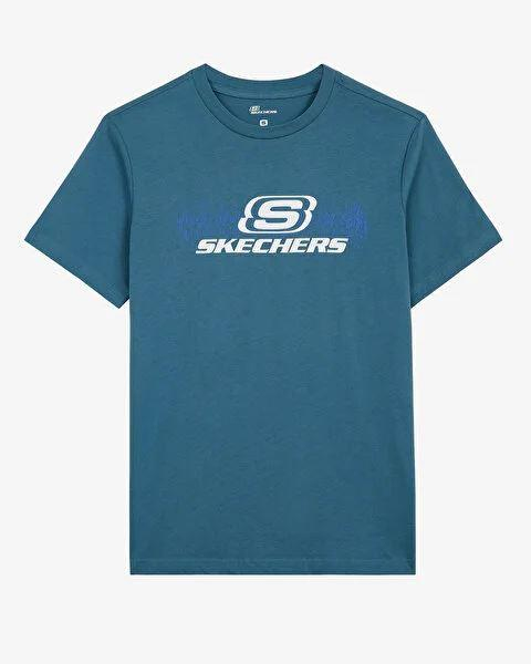 Skechers M Big Logo T-Shirt Erkek Lacivert Bisiklet Yaka Tshirt