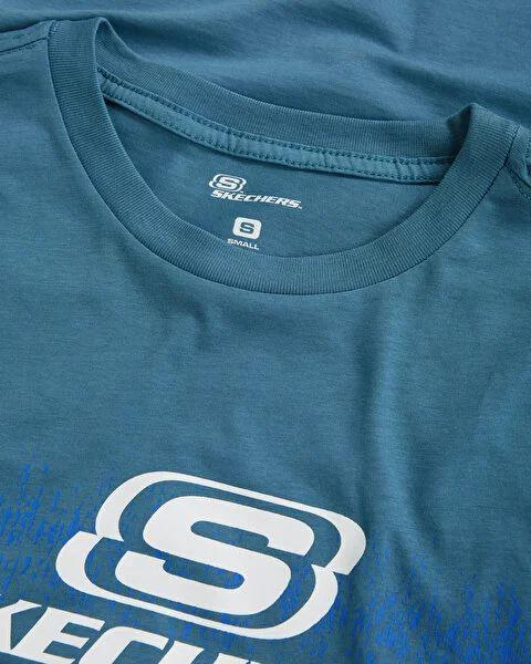 Skechers M Big Logo T-Shirt Erkek Lacivert Bisiklet Yaka Tshirt