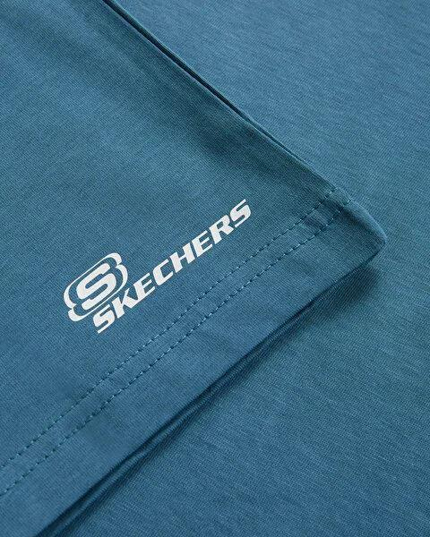 Skechers M Big Logo T-Shirt Erkek Lacivert Bisiklet Yaka Tshirt