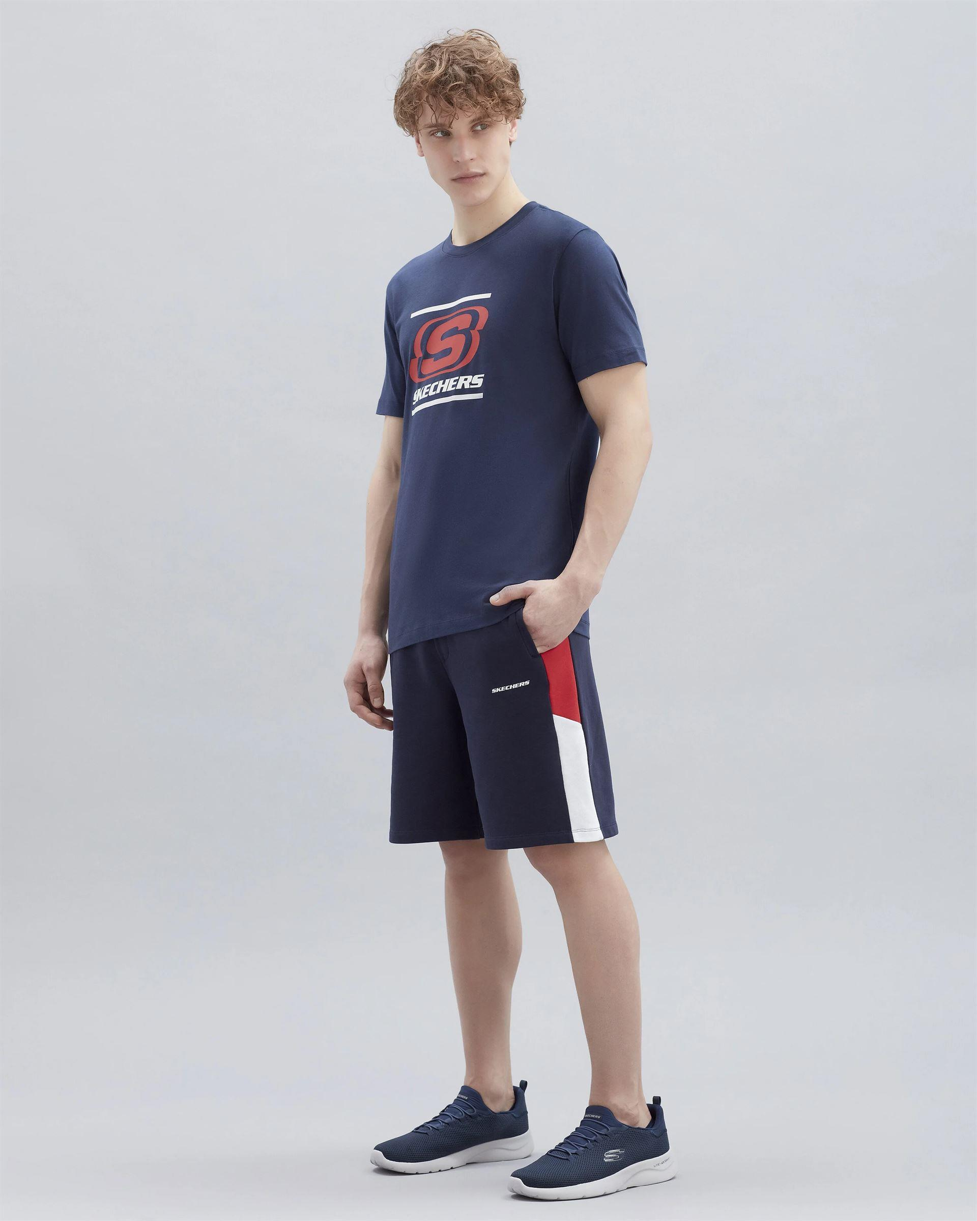 Skechers M Big Logo T-Shirt Erkek Lacivert Bisiklet Yaka Tshirt
