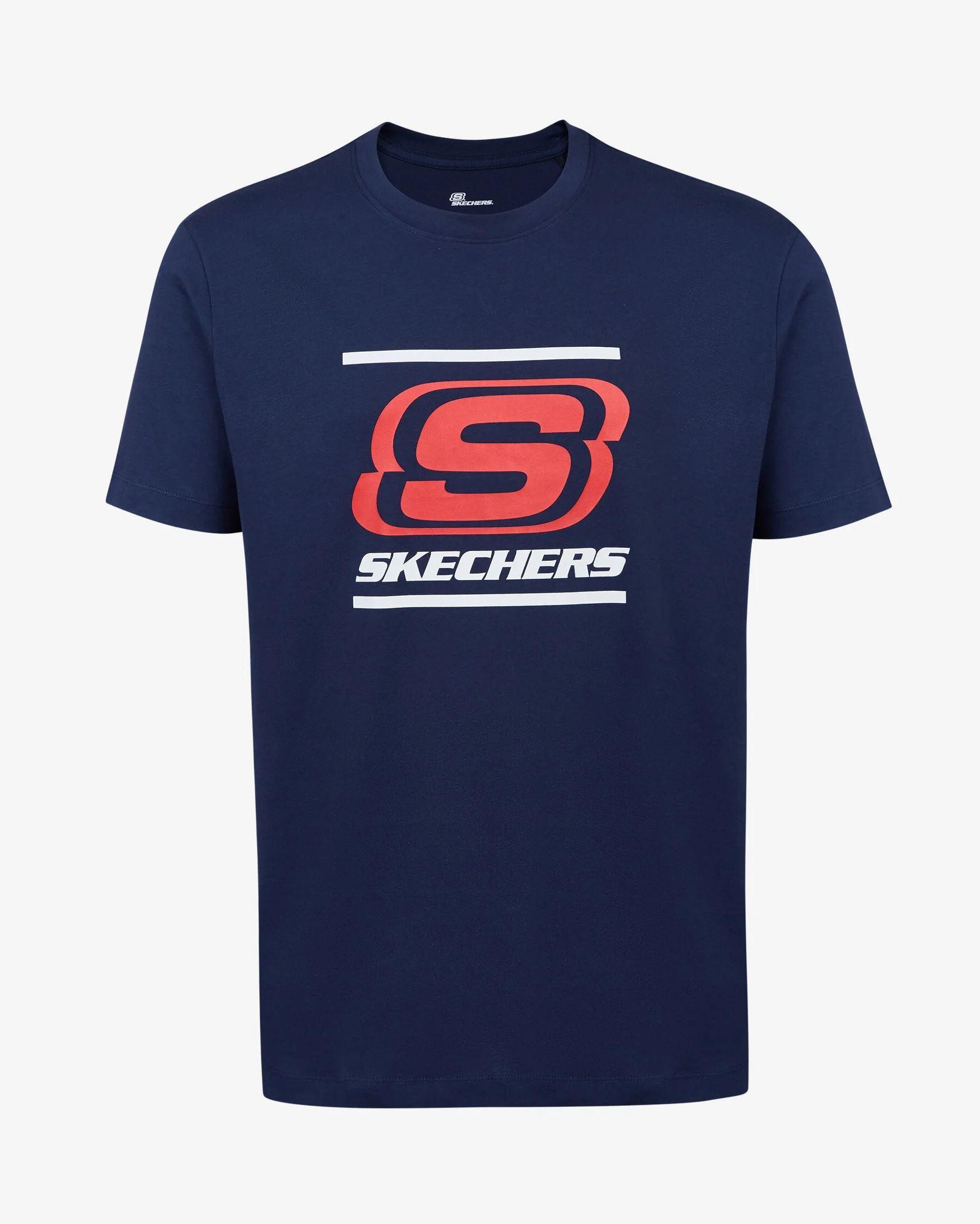 Skechers M Big Logo T-Shirt Erkek Lacivert Bisiklet Yaka Tshirt