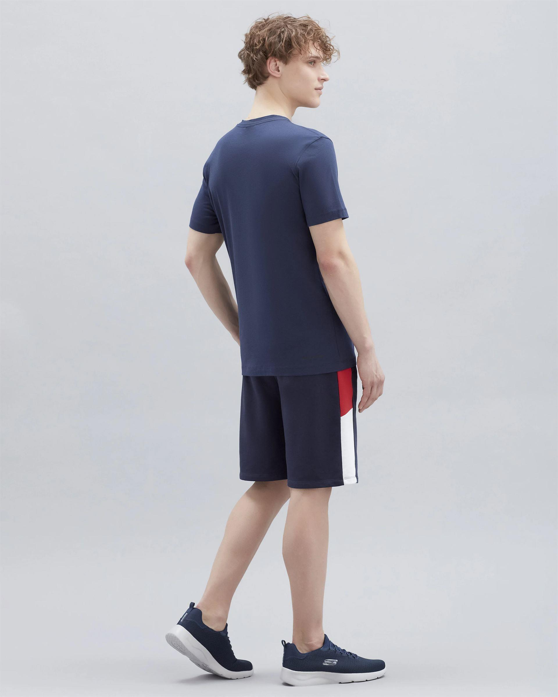 Skechers M Big Logo T-Shirt Erkek Lacivert Bisiklet Yaka Tshirt