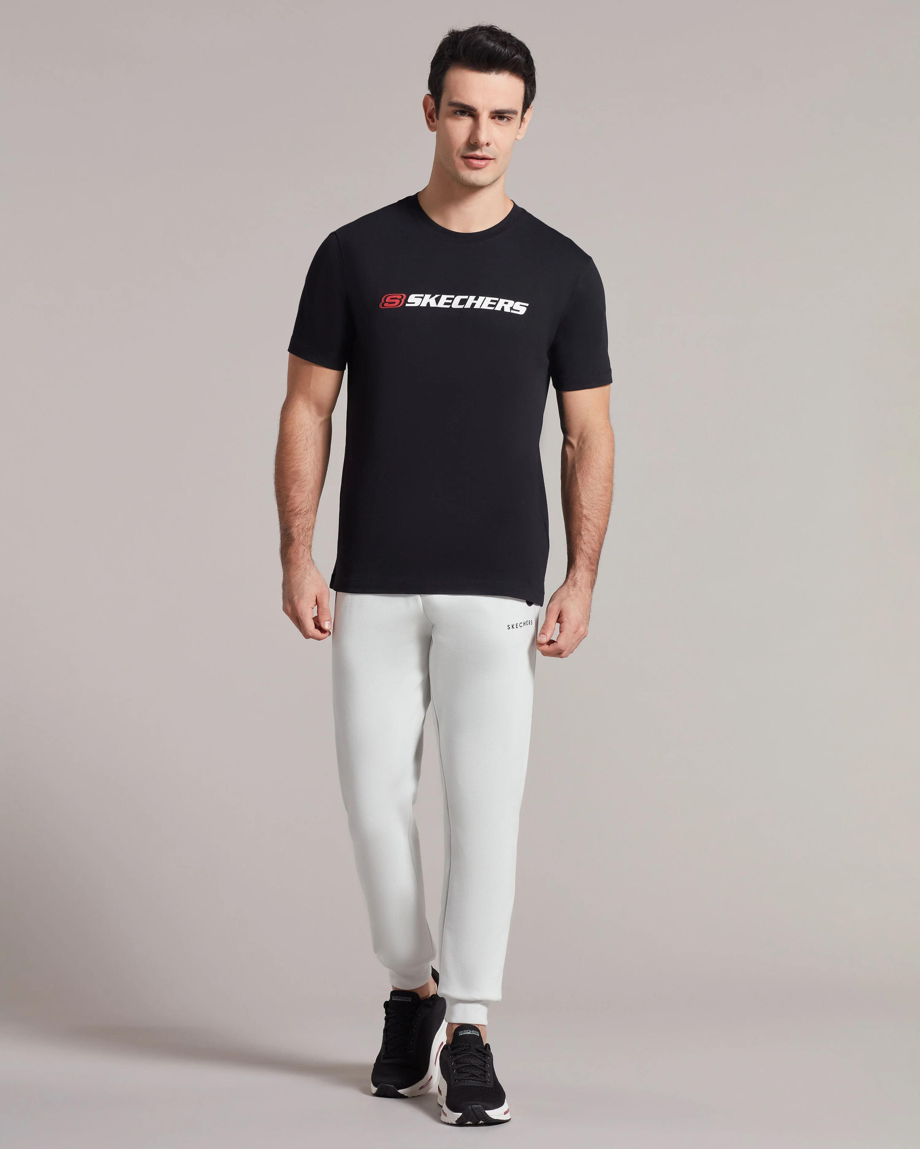 Skechers M Big Logo T-Shirt Erkek Siyah Bisiklet Yaka Tshirt
