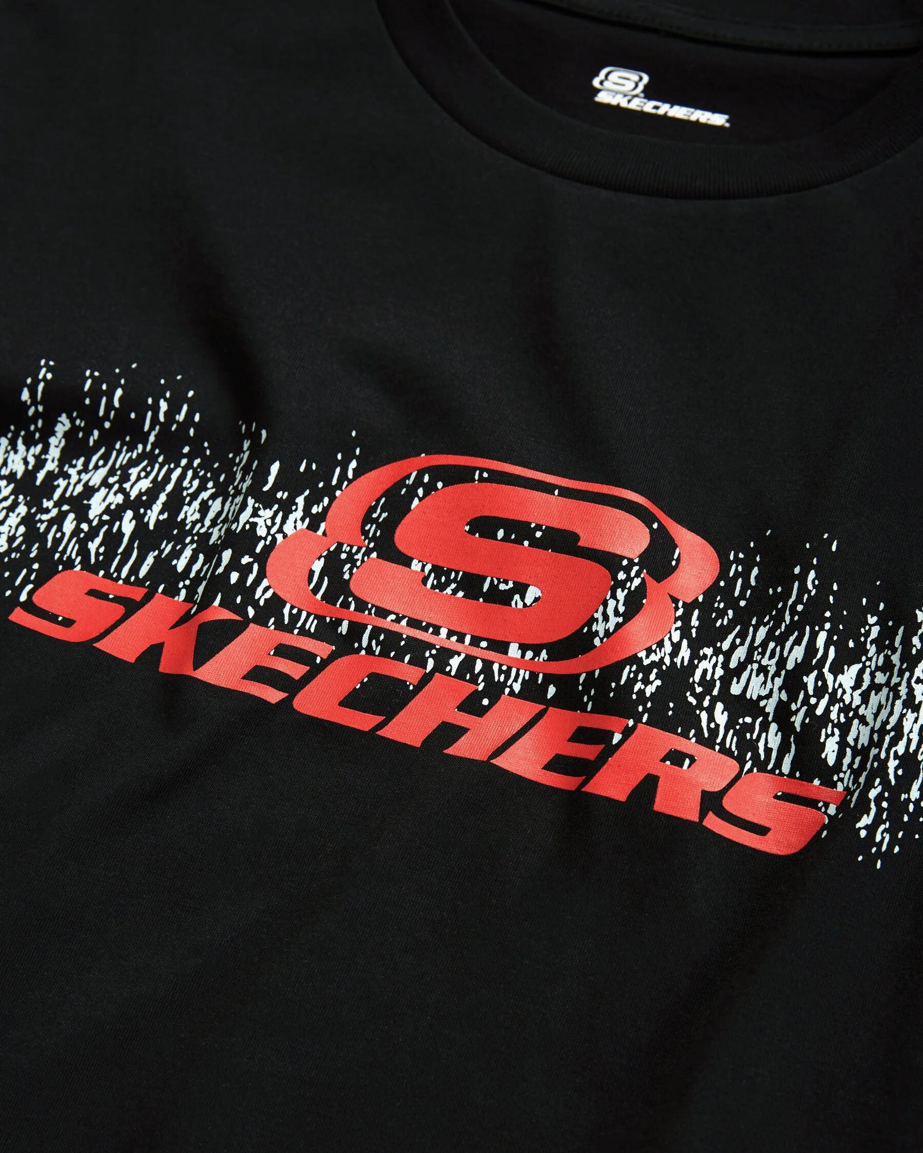 Skechers M Big Logo T-Shirt Erkek Siyah Bisiklet Yaka Tshirt