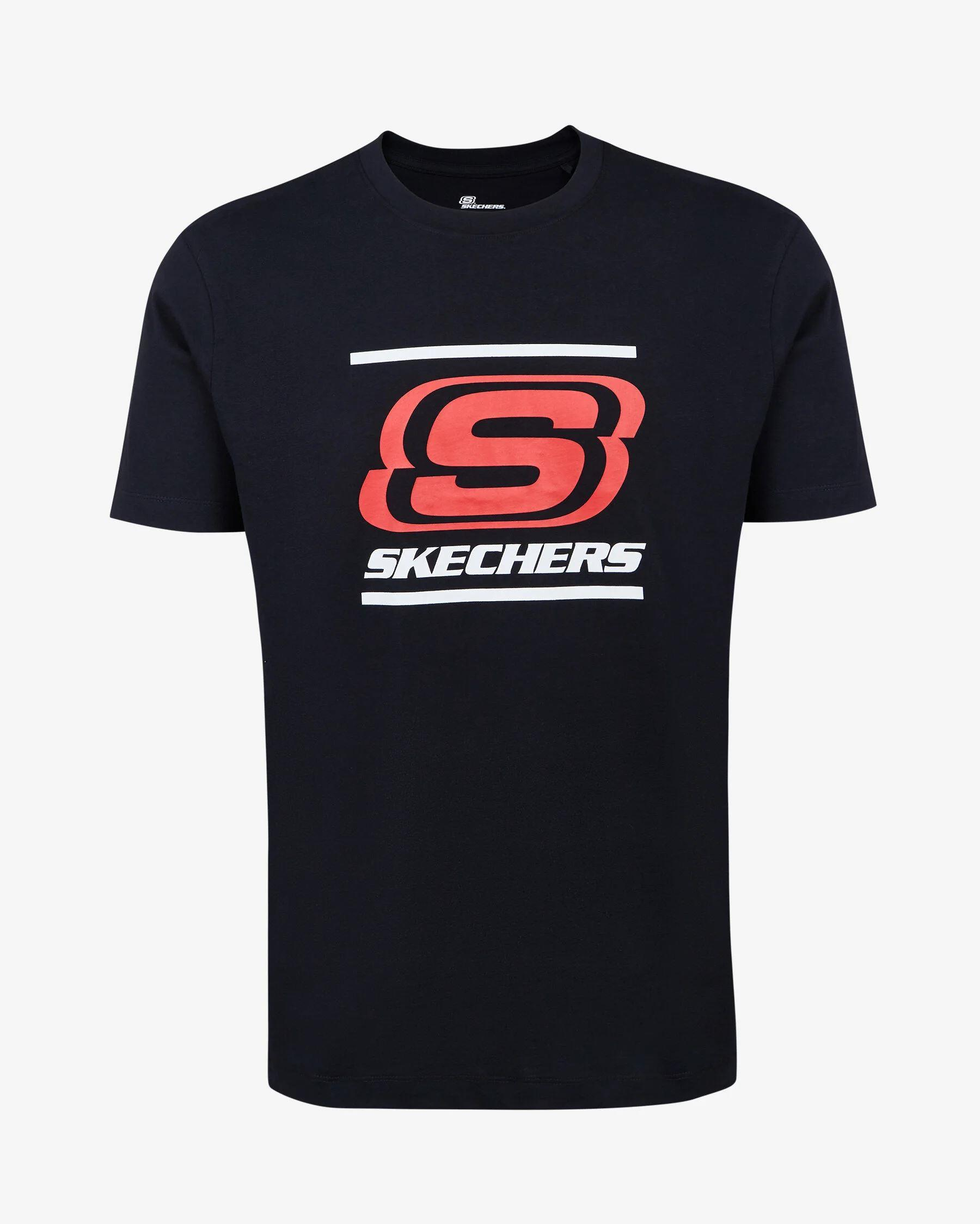 Skechers M Big Logo T-Shirt Erkek Siyah Bisiklet Yaka Tshirt