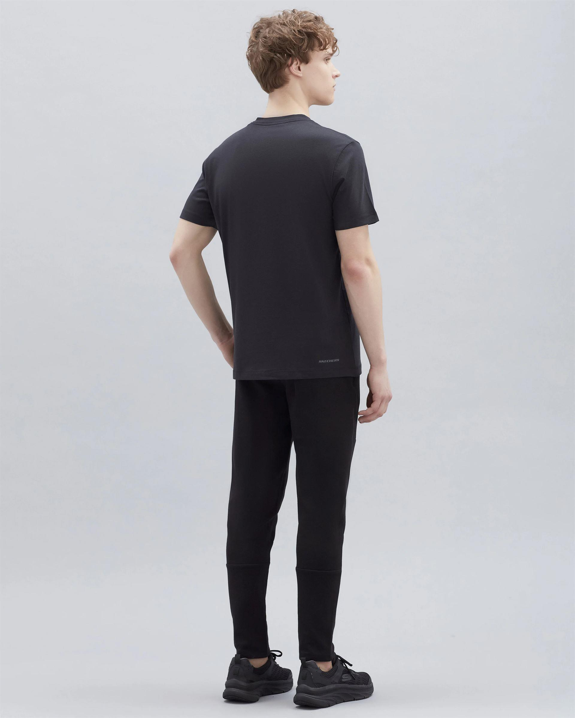 Skechers M Big Logo T-Shirt Erkek Siyah Bisiklet Yaka Tshirt
