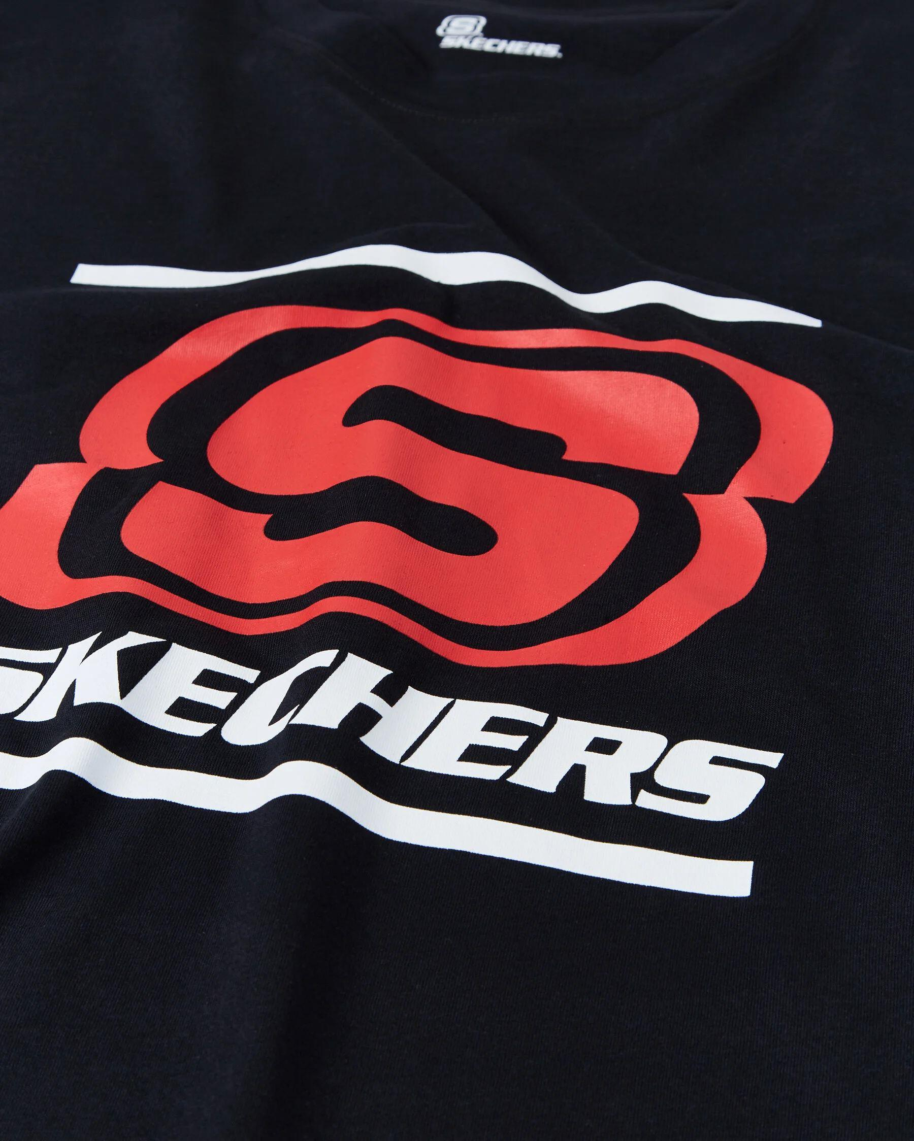Skechers M Big Logo T-Shirt Erkek Siyah Bisiklet Yaka Tshirt