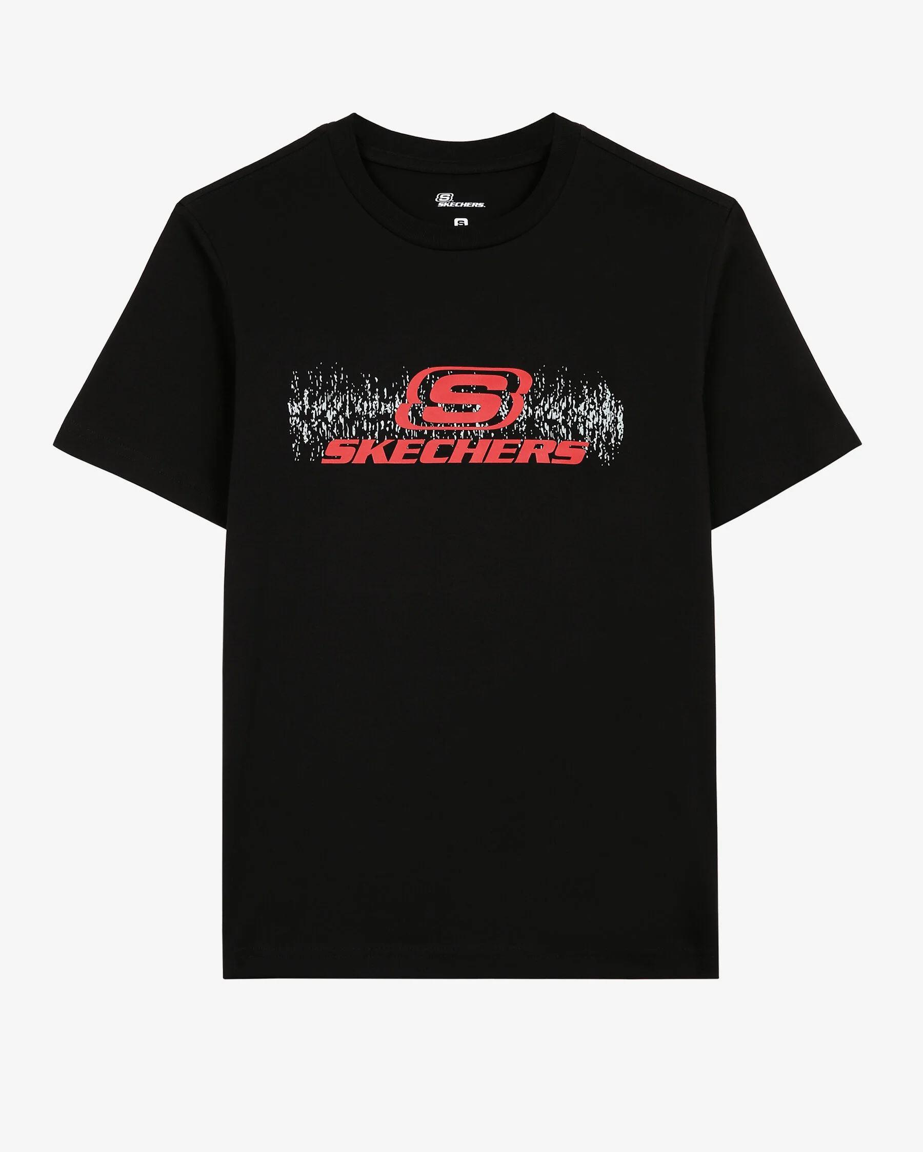 Skechers M Big Logo T-Shirt Erkek Siyah Bisiklet Yaka Tshirt