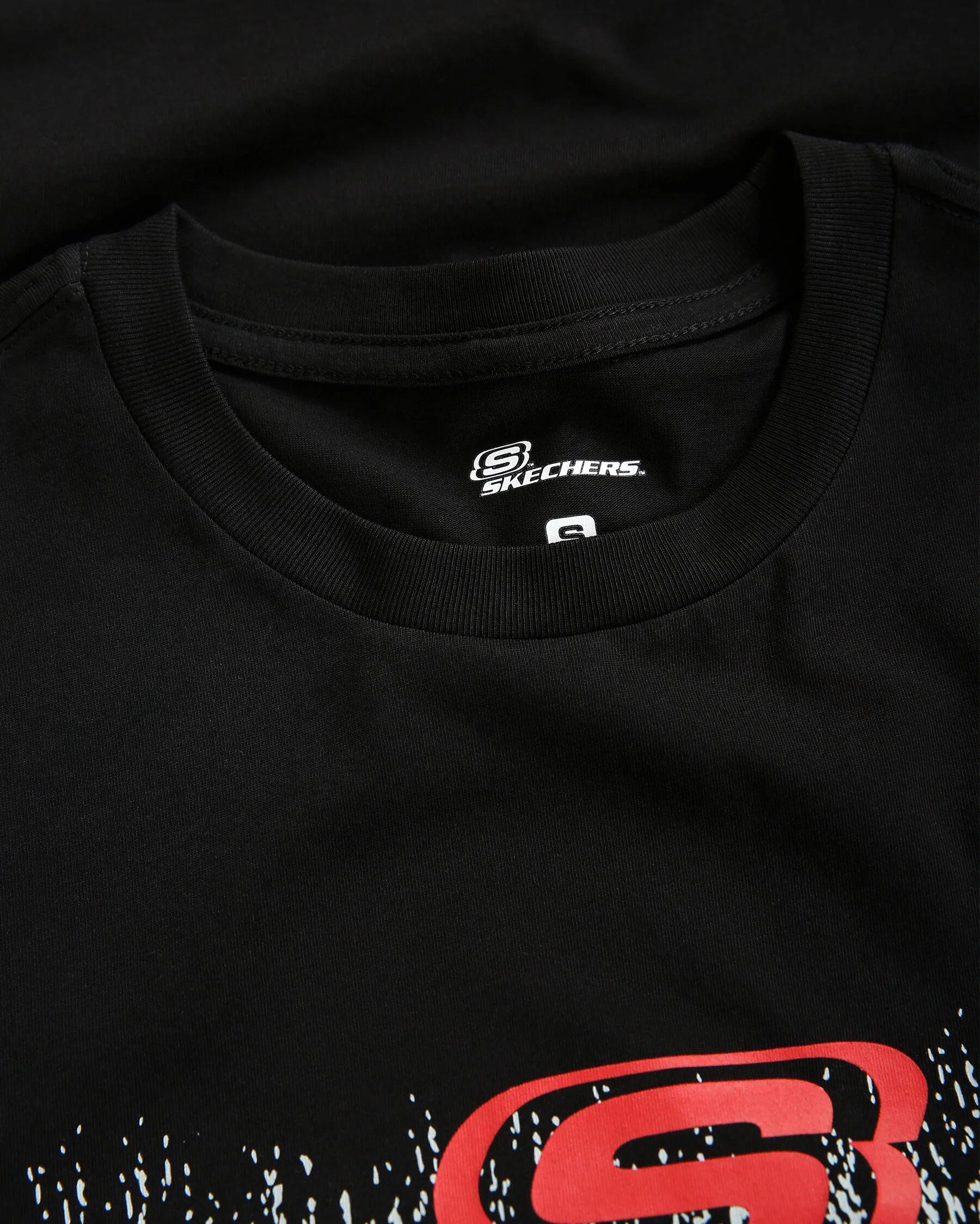 Skechers M Big Logo T-Shirt Erkek Siyah Bisiklet Yaka Tshirt