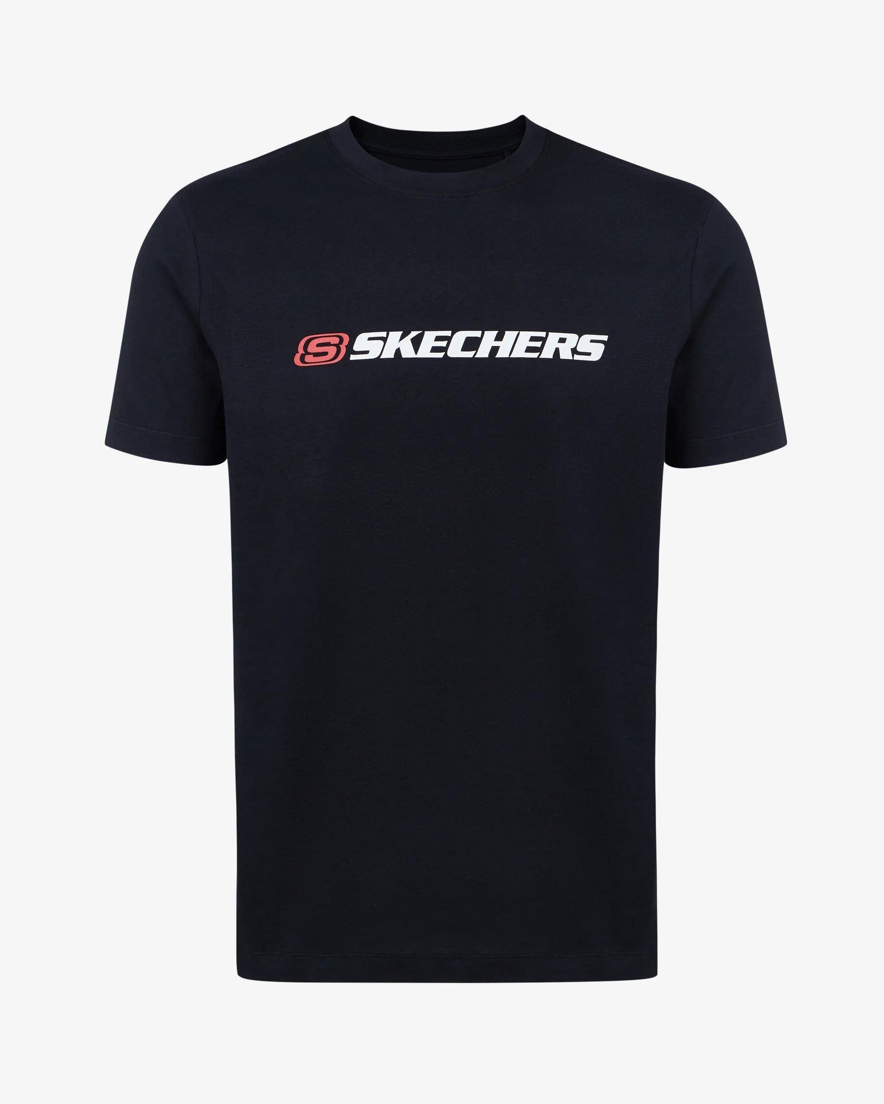 Skechers M Big Logo T-Shirt Erkek Siyah Bisiklet Yaka Tshirt