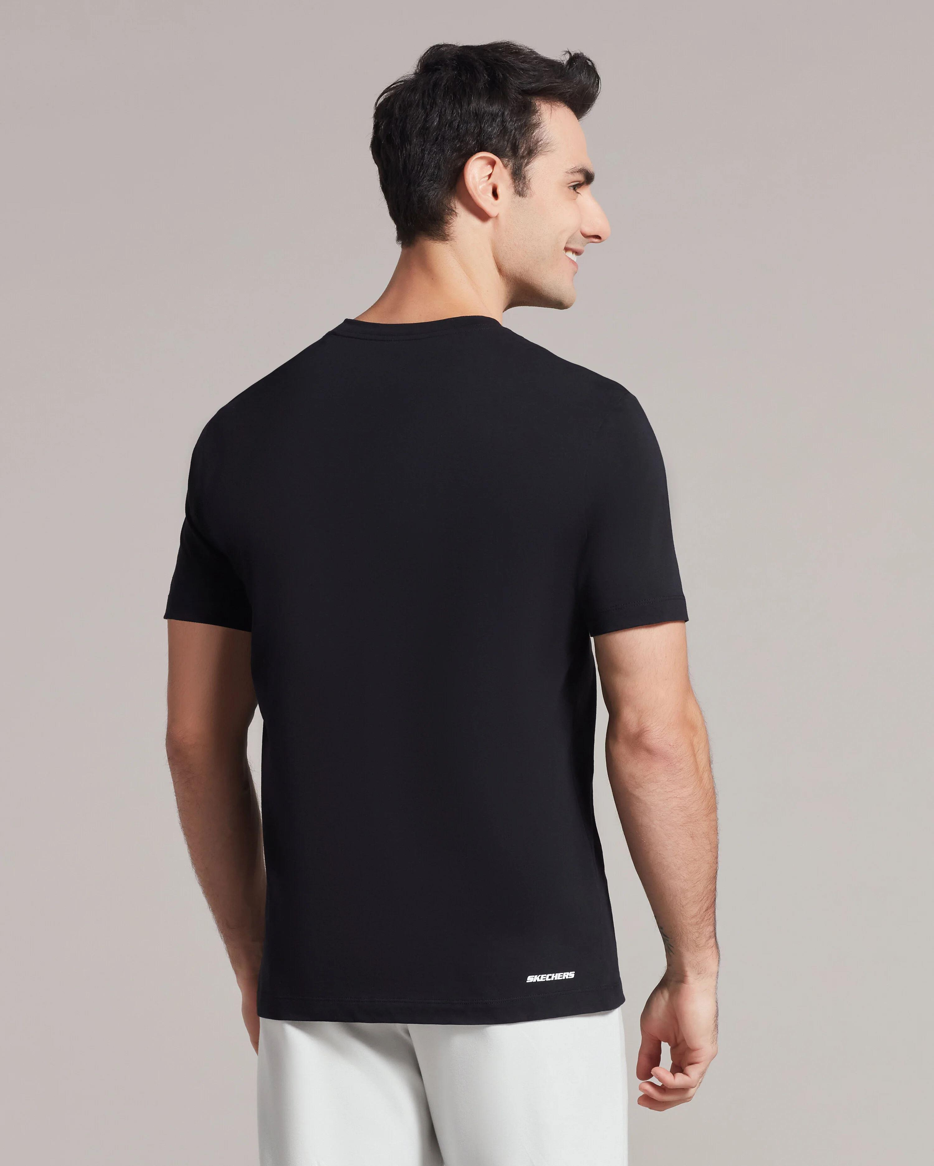 Skechers M Big Logo T-Shirt Erkek Siyah Bisiklet Yaka Tshirt
