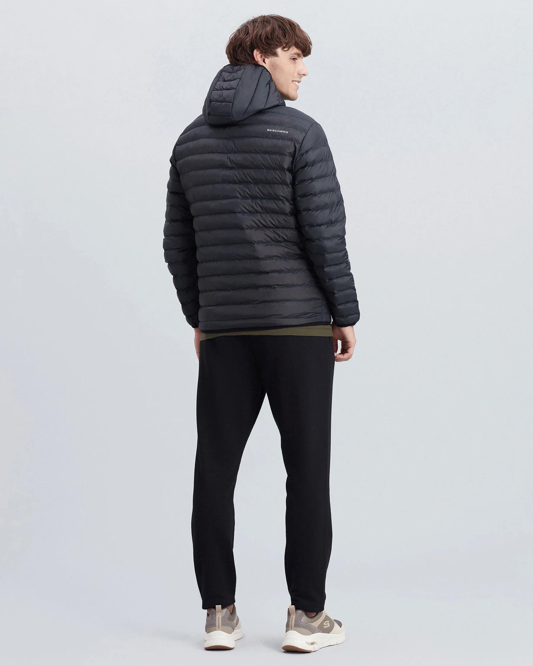Skechers M Essential Hooded Jacket Erkek Siyah Mont