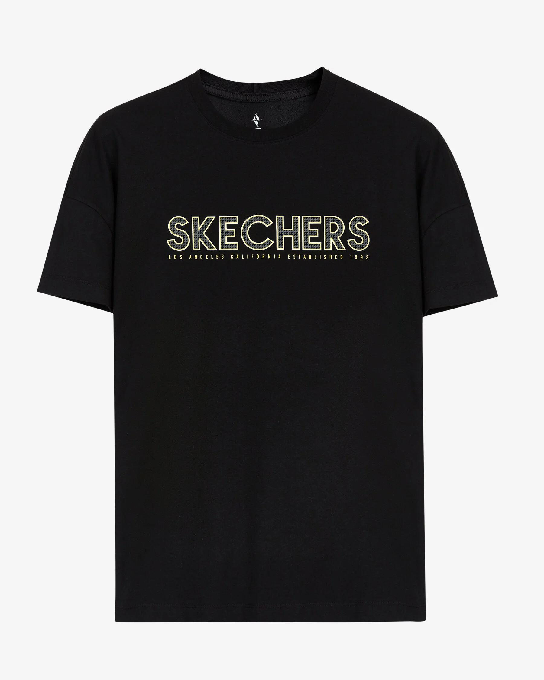 Skechers M Graphic Tee Big Logo T-Shirt Erkek Siyah Bisiklet Yaka Tshirt