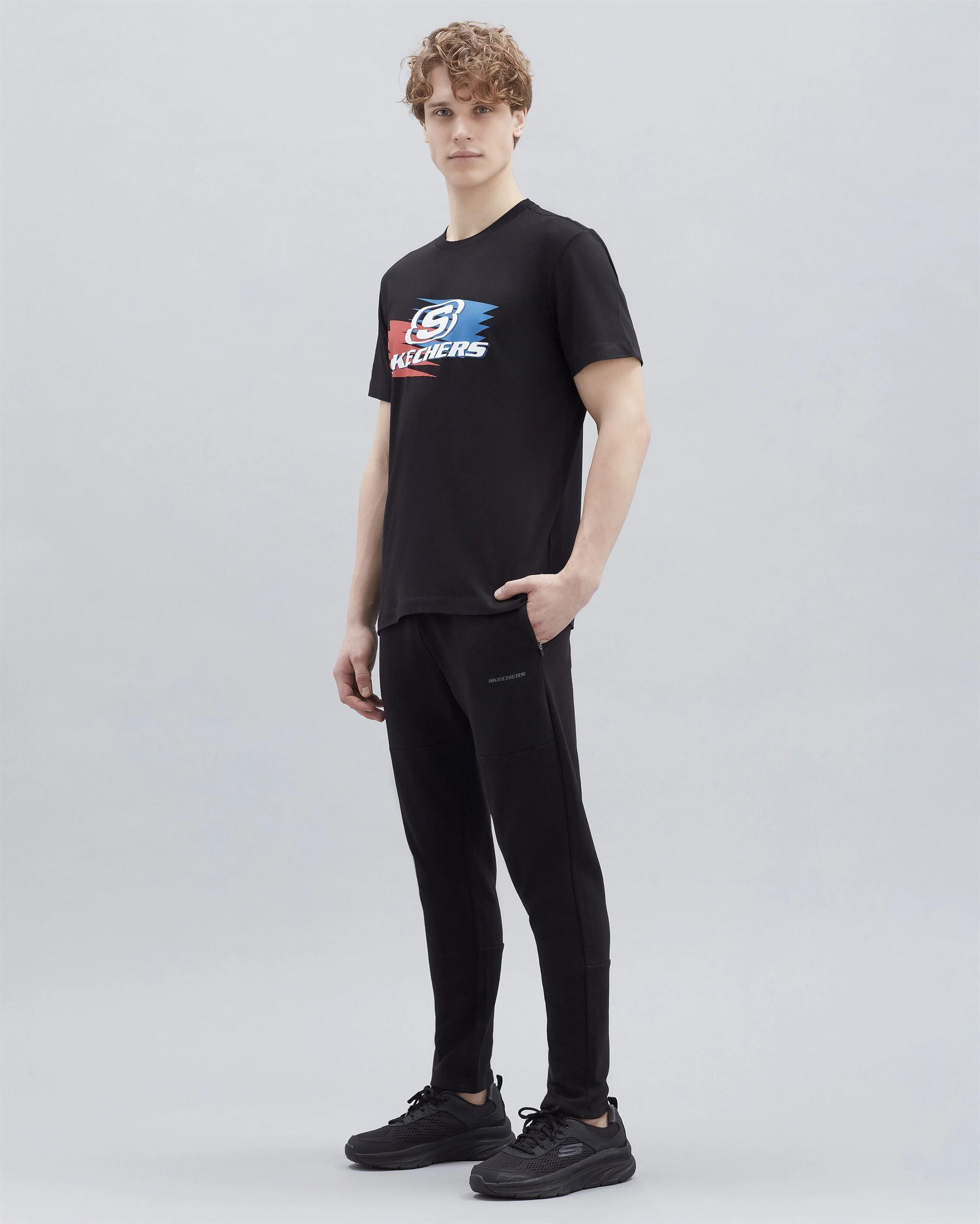 Skechers M Graphic Tee Big Logo T-Shirt Erkek Siyah Bisiklet Yaka Tshirt