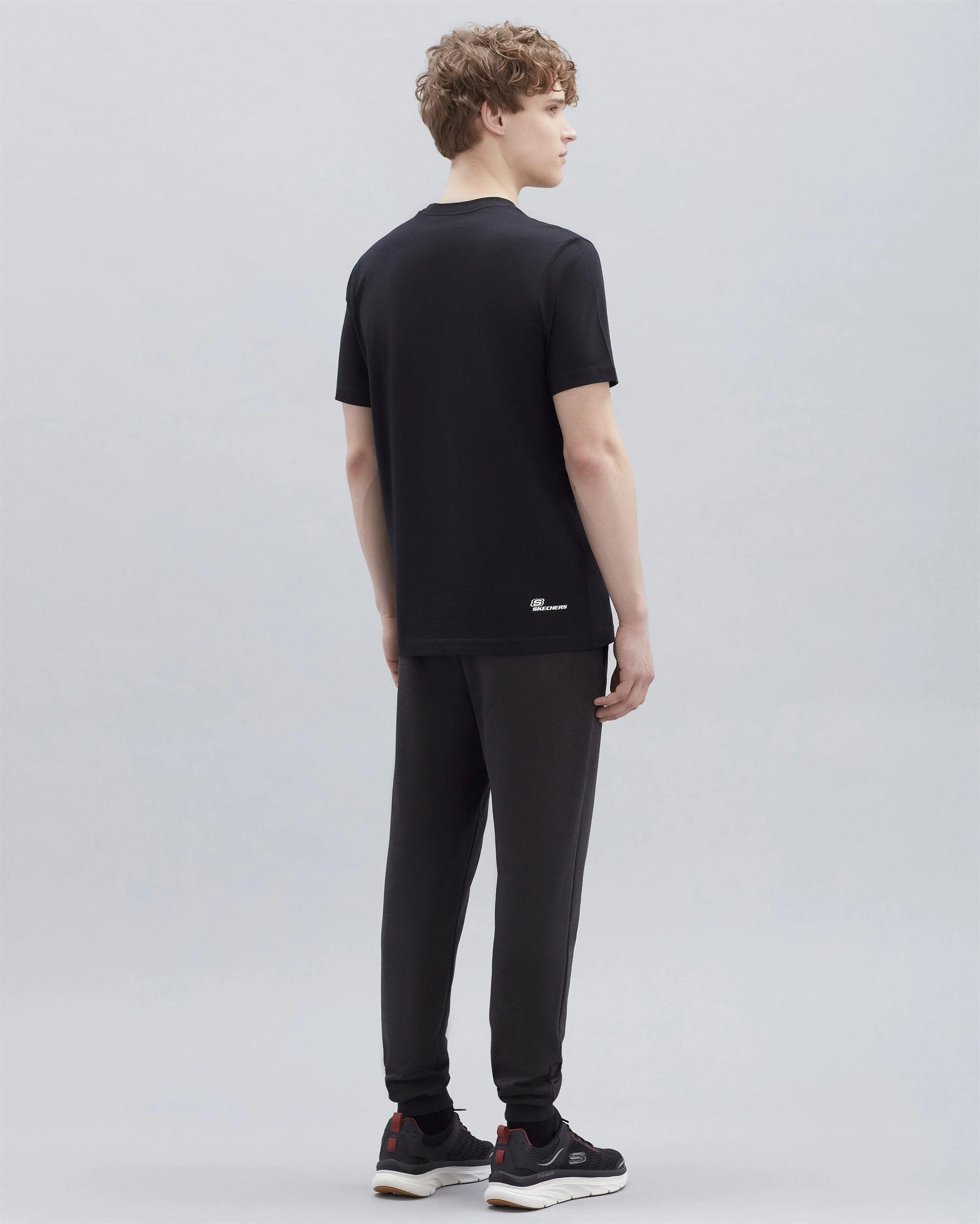 Skechers M Graphic Tee Big Logo T-Shirt Erkek Siyah Bisiklet Yaka Tshirt