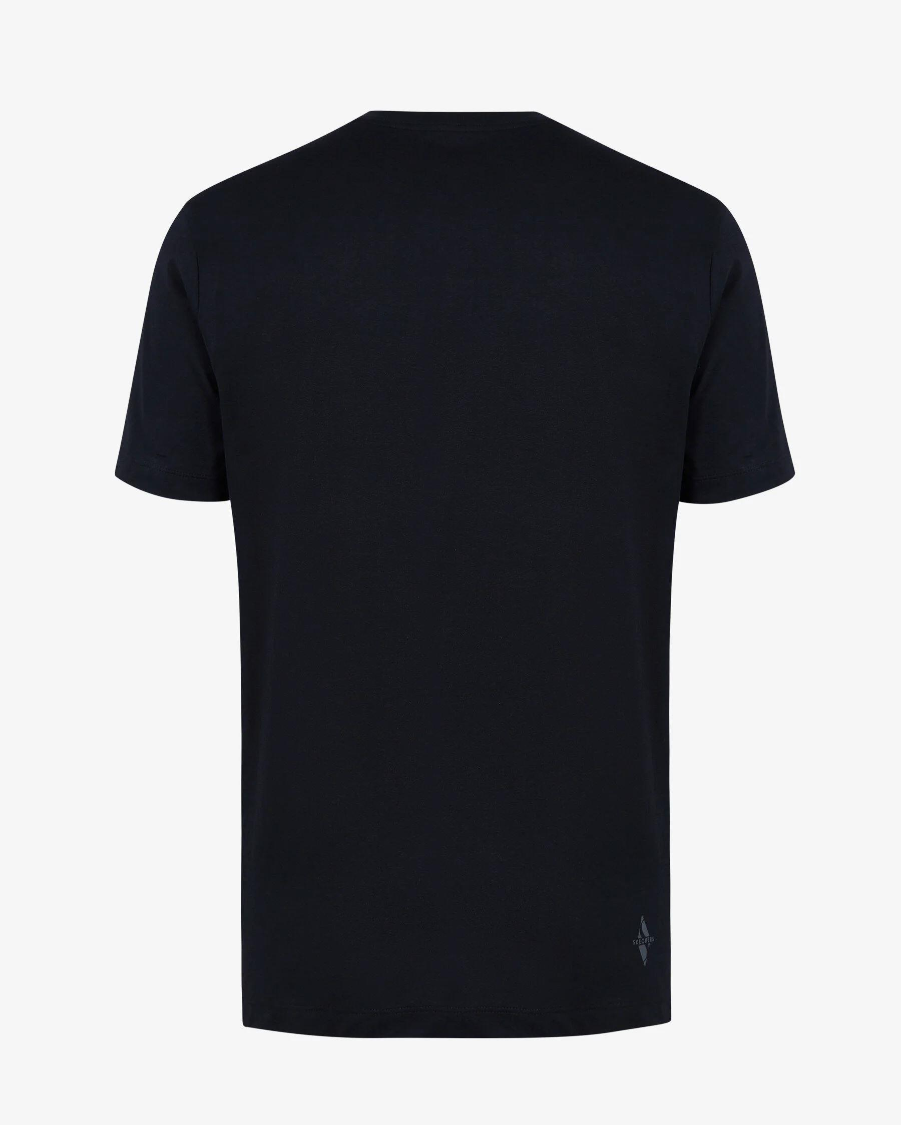 Skechers M Graphic Tee Camo Big Logo T-Shirt Erkek Siyah Bisiklet Yaka Tshirt