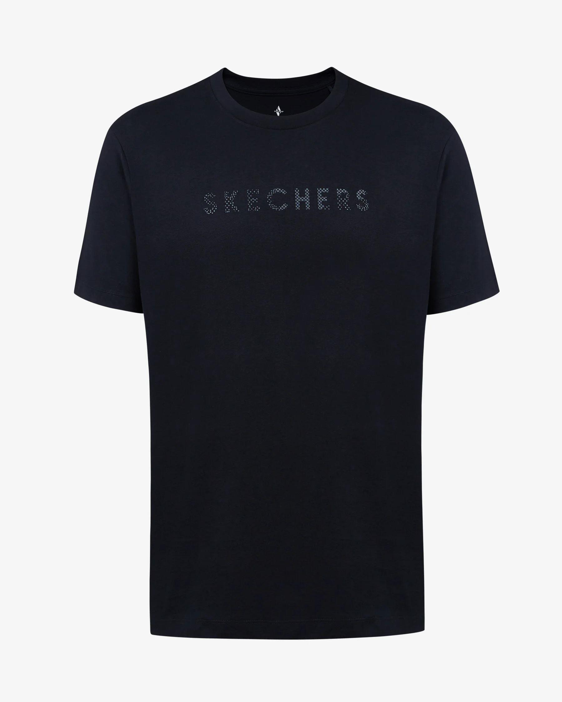 Skechers M Graphic Tee Camo Big Logo T-Shirt Erkek Siyah Bisiklet Yaka Tshirt