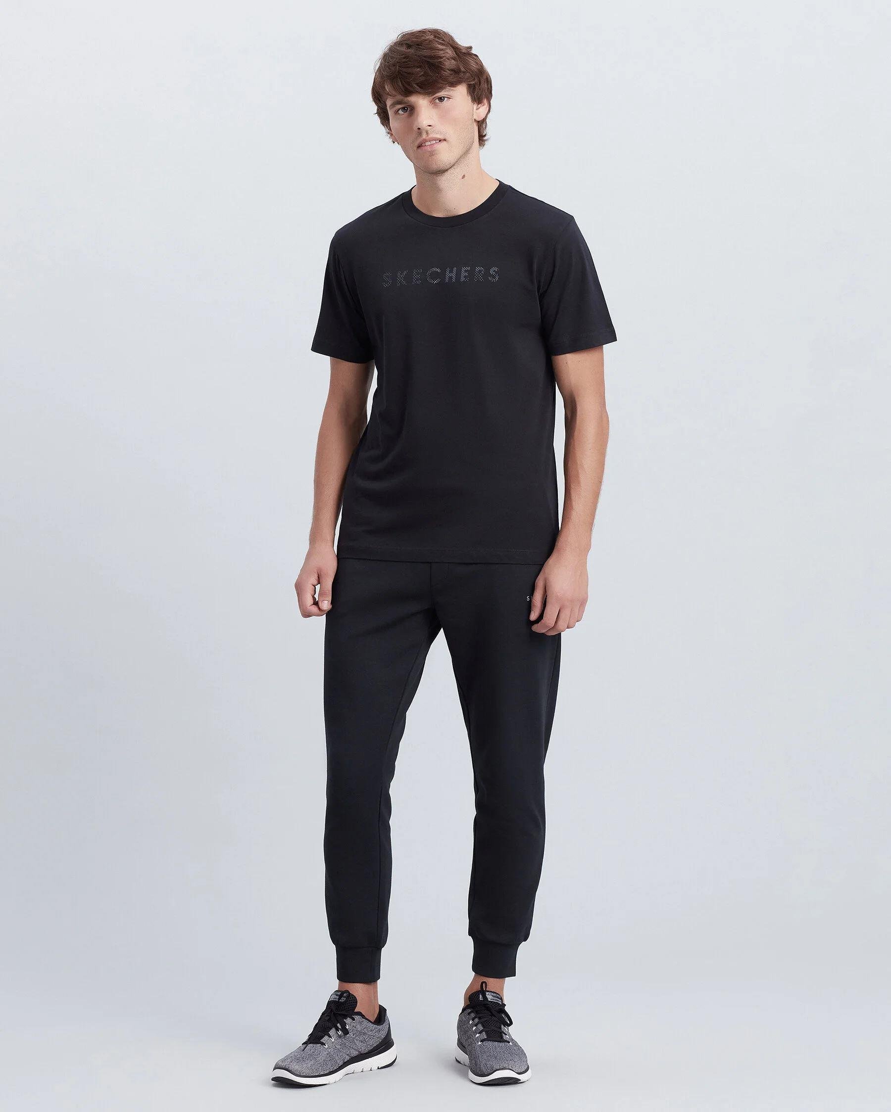 Skechers M Graphic Tee Camo Big Logo T-Shirt Erkek Siyah Bisiklet Yaka Tshirt