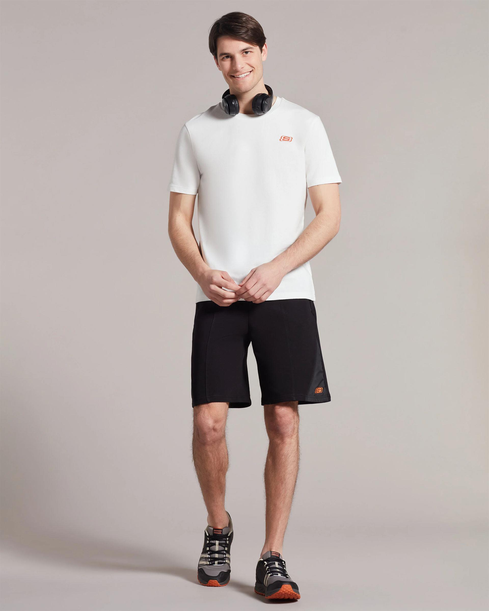 Skechers M Graphic Tee Crew Neck T-Shirt Erkek Beyaz Bisiklet Yaka Tshirt