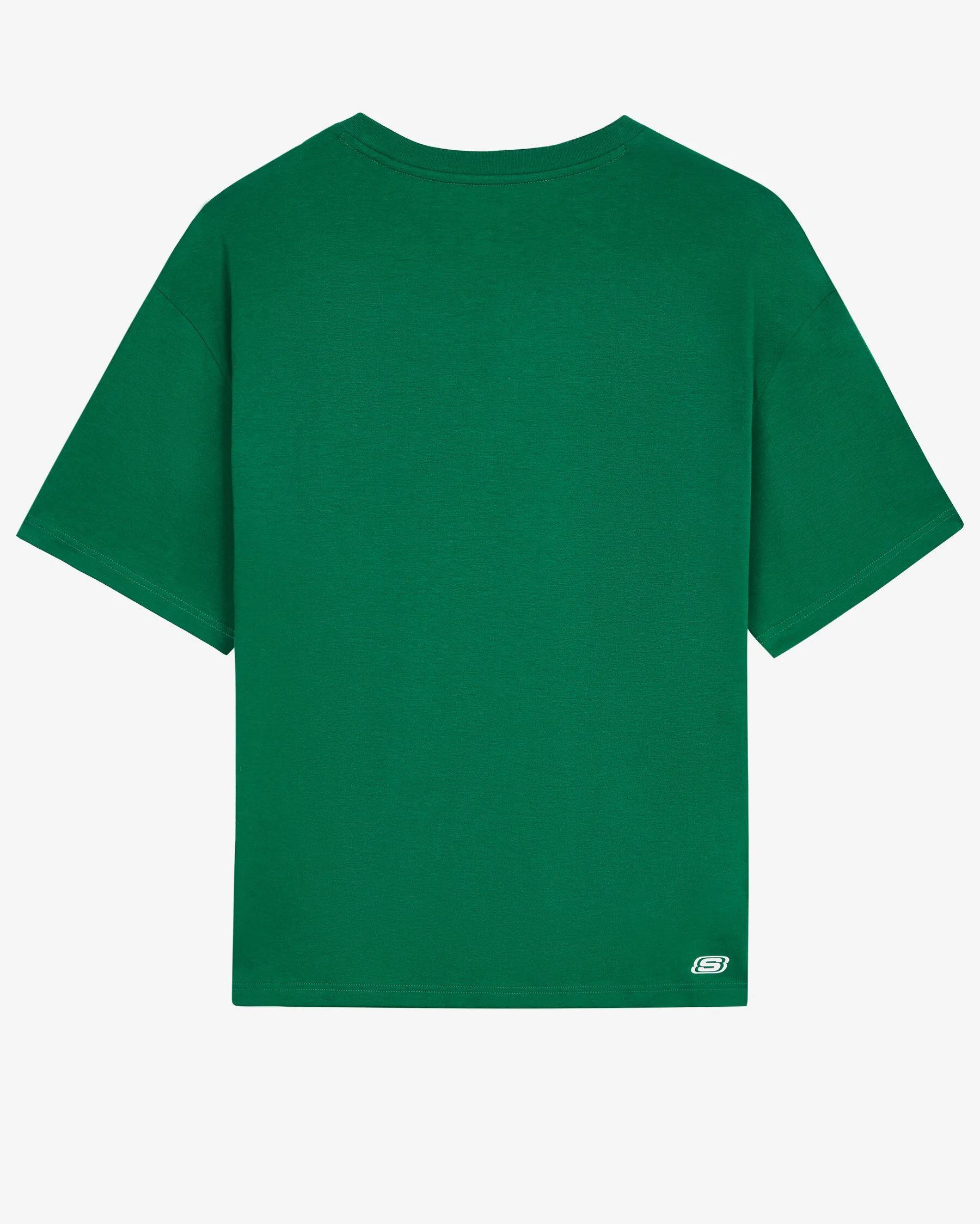 Skechers M Graphic Tee Oversize T-Shirt Erkek Yesil Bisiklet Yaka Tshirt