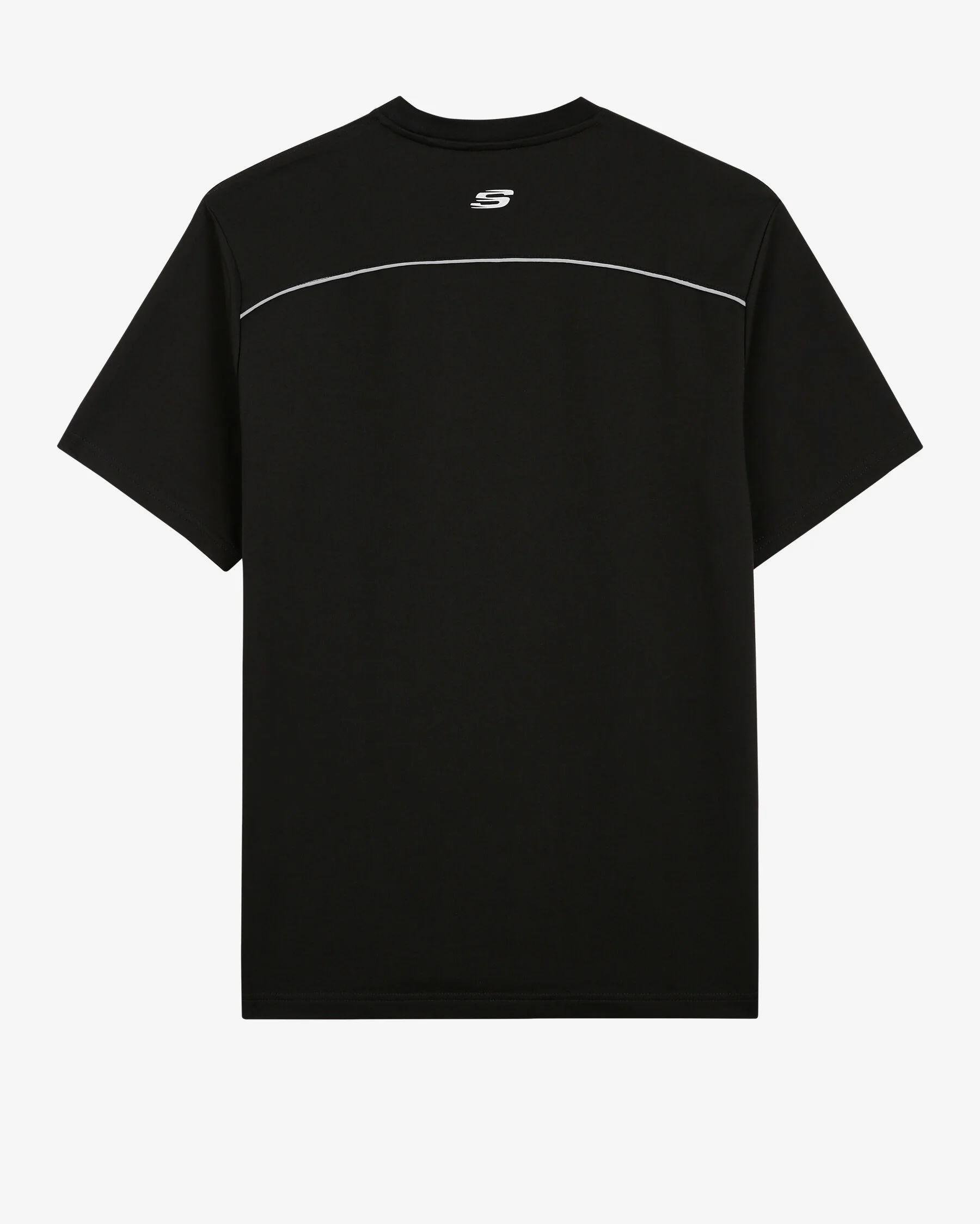 Skechers M Graphic Tee Reflect Logo Oversize T-Shirt Erkek Siyah Bisiklet Yaka Tshirt