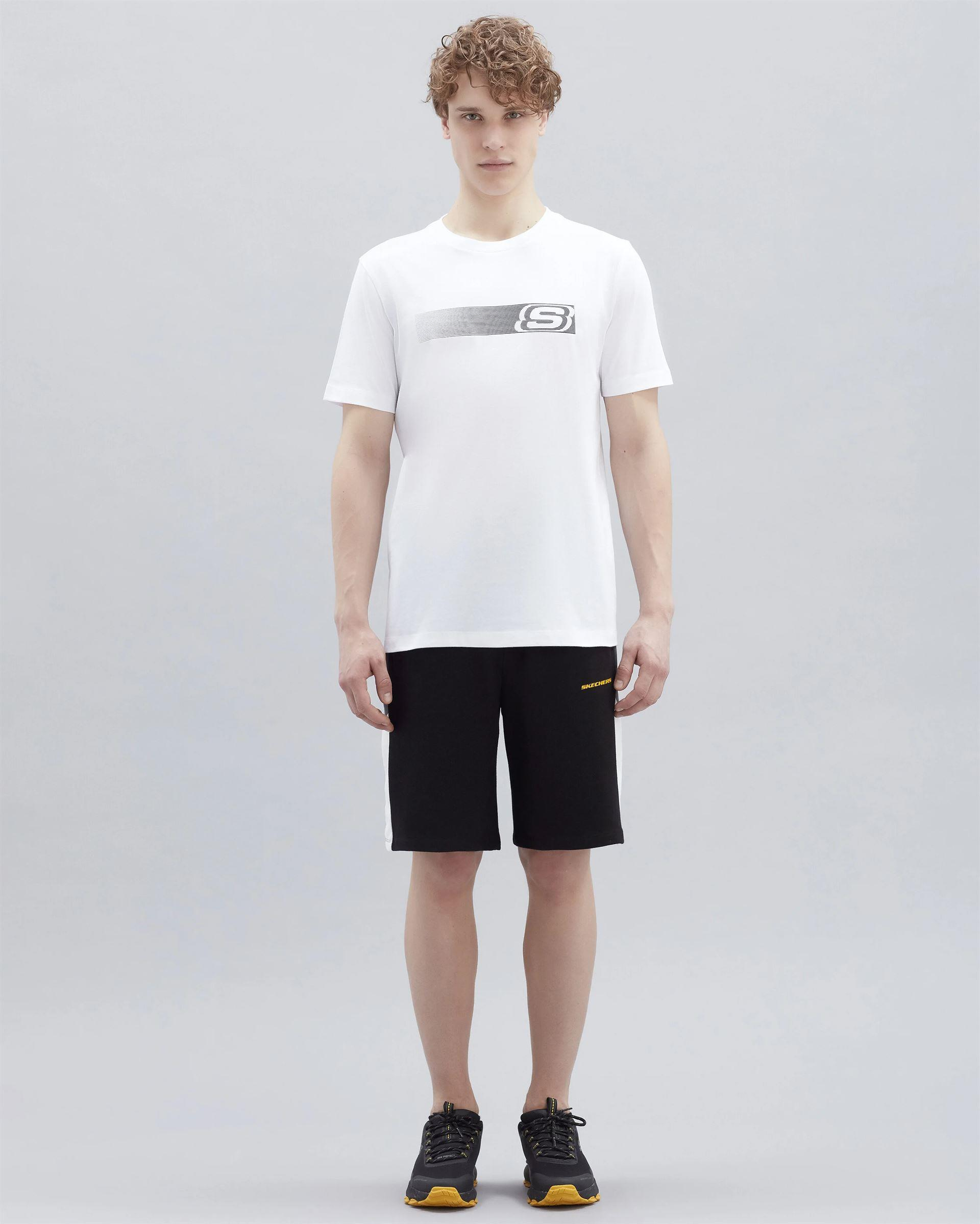 Skechers M Graphic Tee T-Shirt Erkek Beyaz Bisiklet Yaka Tshirt