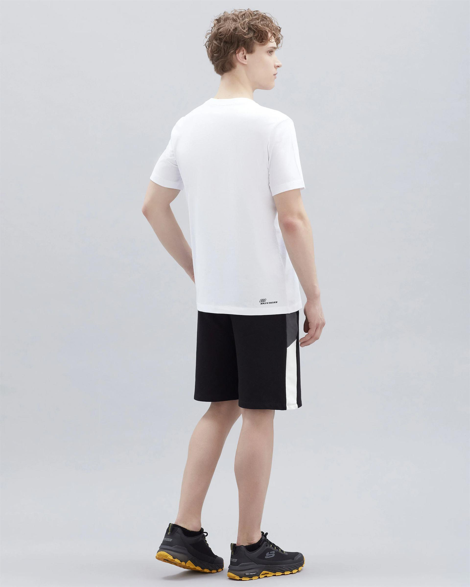 Skechers M Graphic Tee T-Shirt Erkek Beyaz Bisiklet Yaka Tshirt