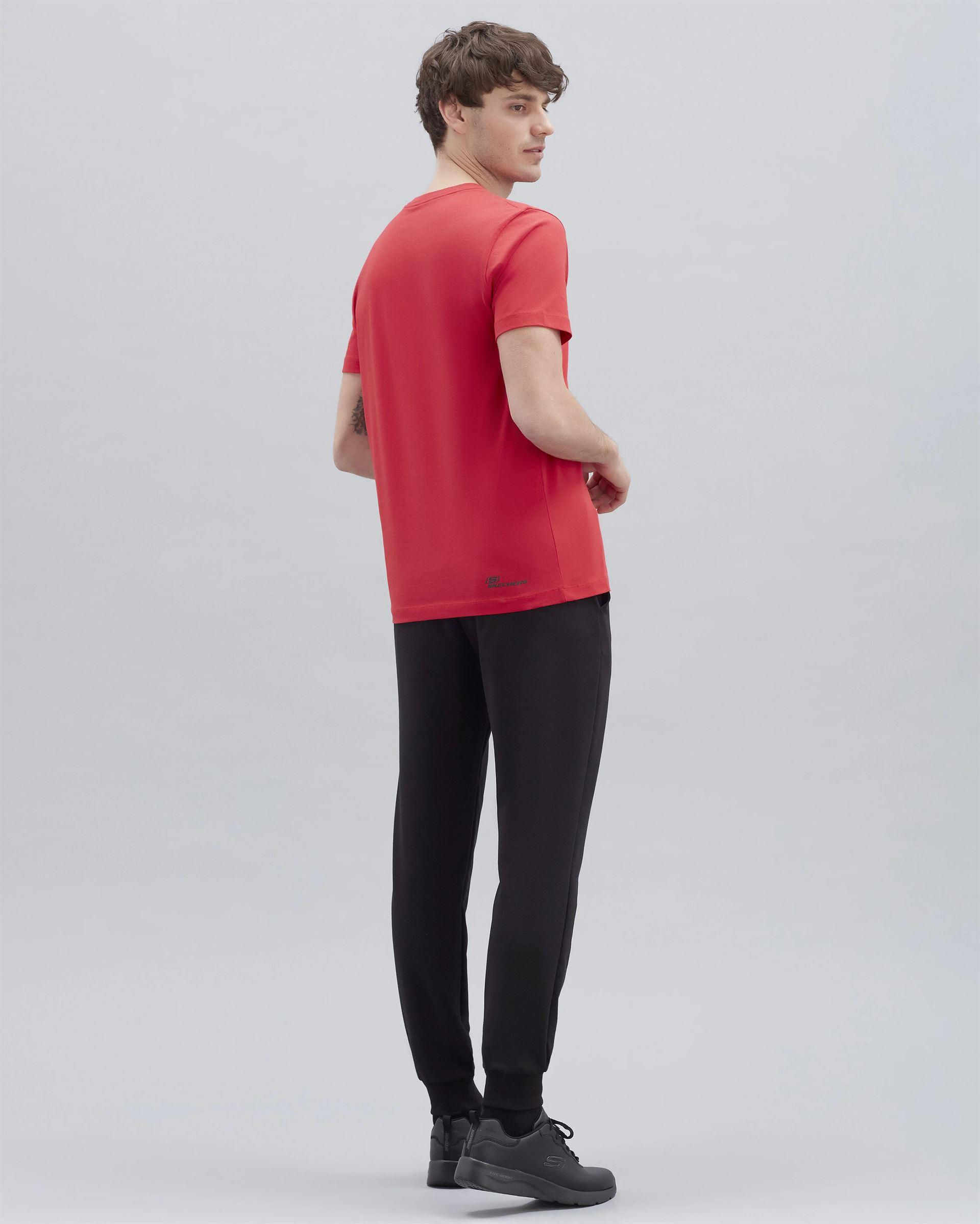 Skechers M Graphic Tee T-Shirt Erkek Kirmizi Bisiklet Yaka Tshirt