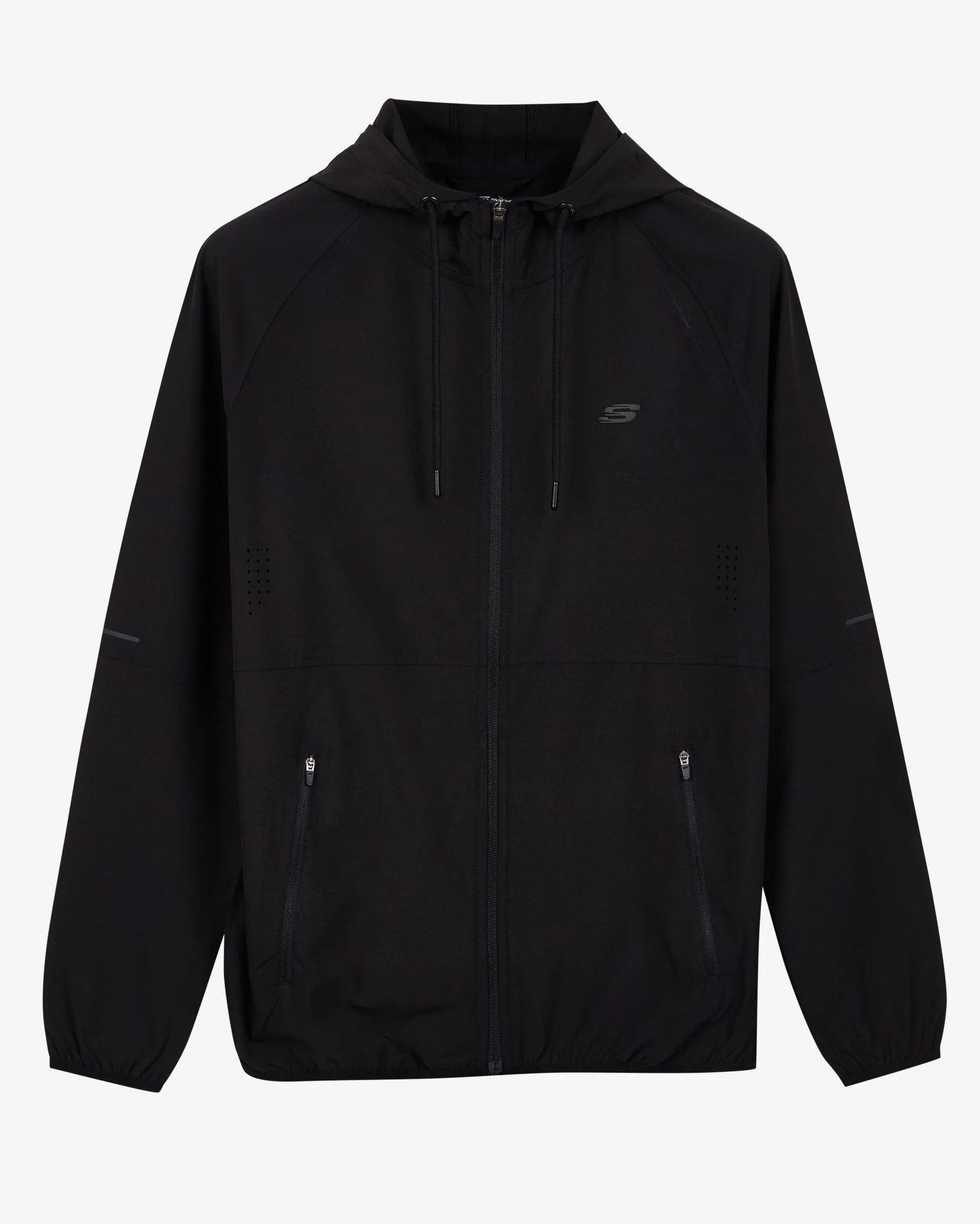 Skechers M Micro Collection Mesh Detail Full Zip Jacket Erkek Siyah Tam Fermuarlı Sweat