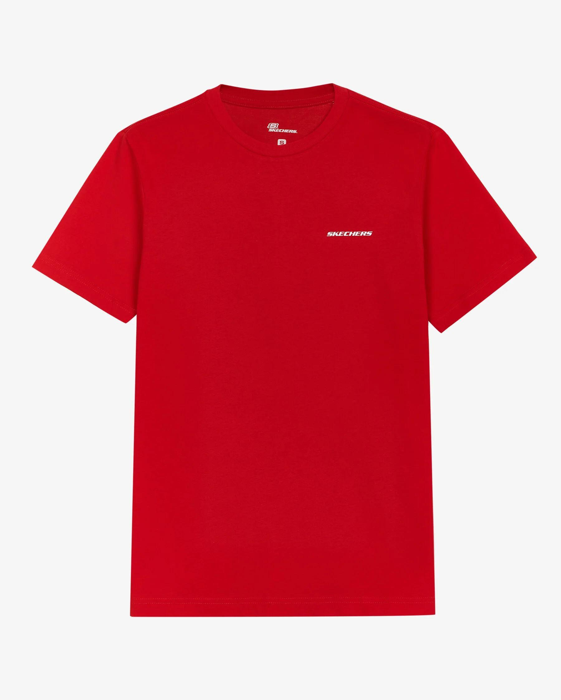 Skechers M New Basics Crew Neck T-Shirt Erkek Kirmizi Bisiklet Yaka Tshirt