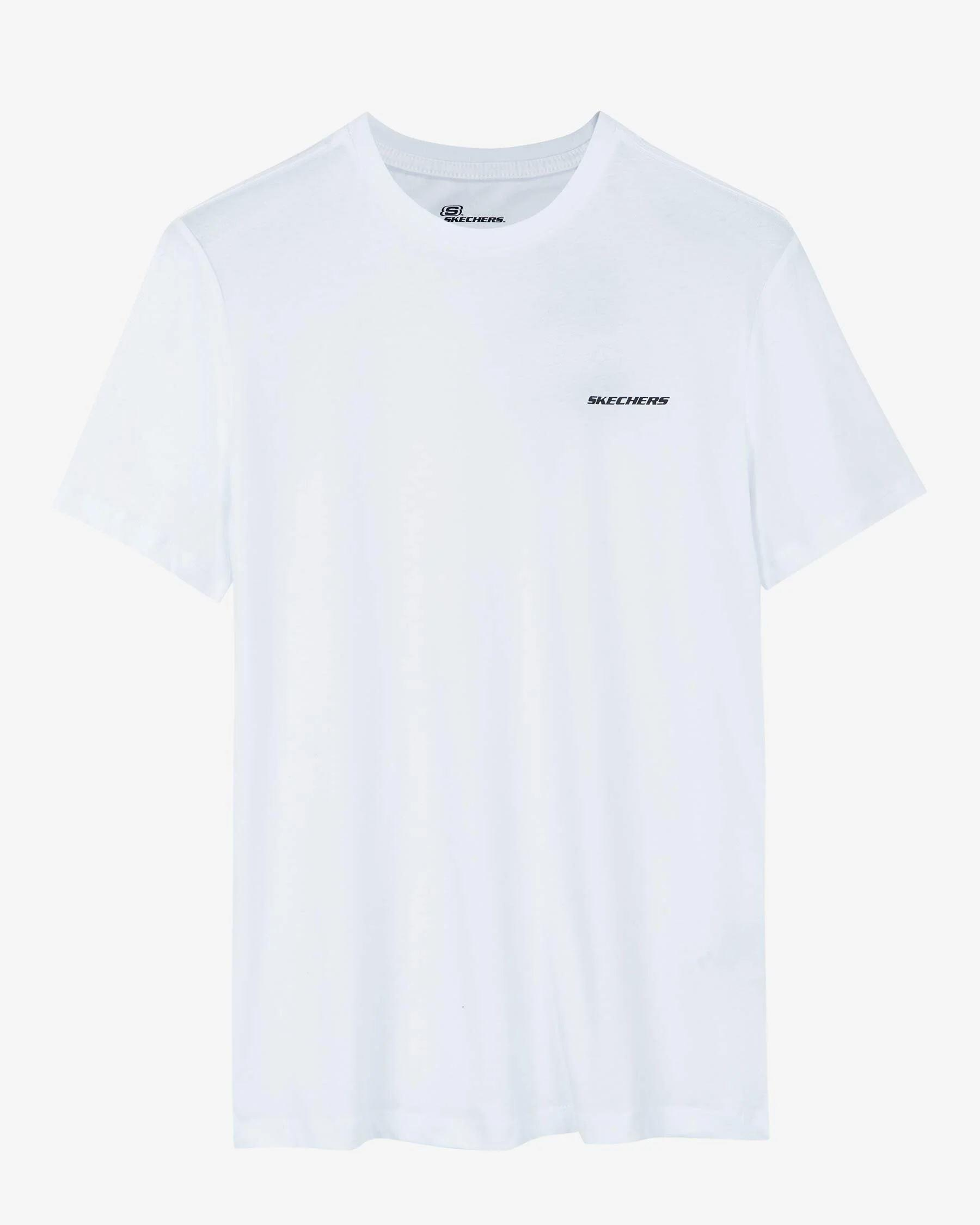 Skechers M New Basics Crew Neck T-Shirt Erkek Beyaz Bisiklet Yaka Tshirt