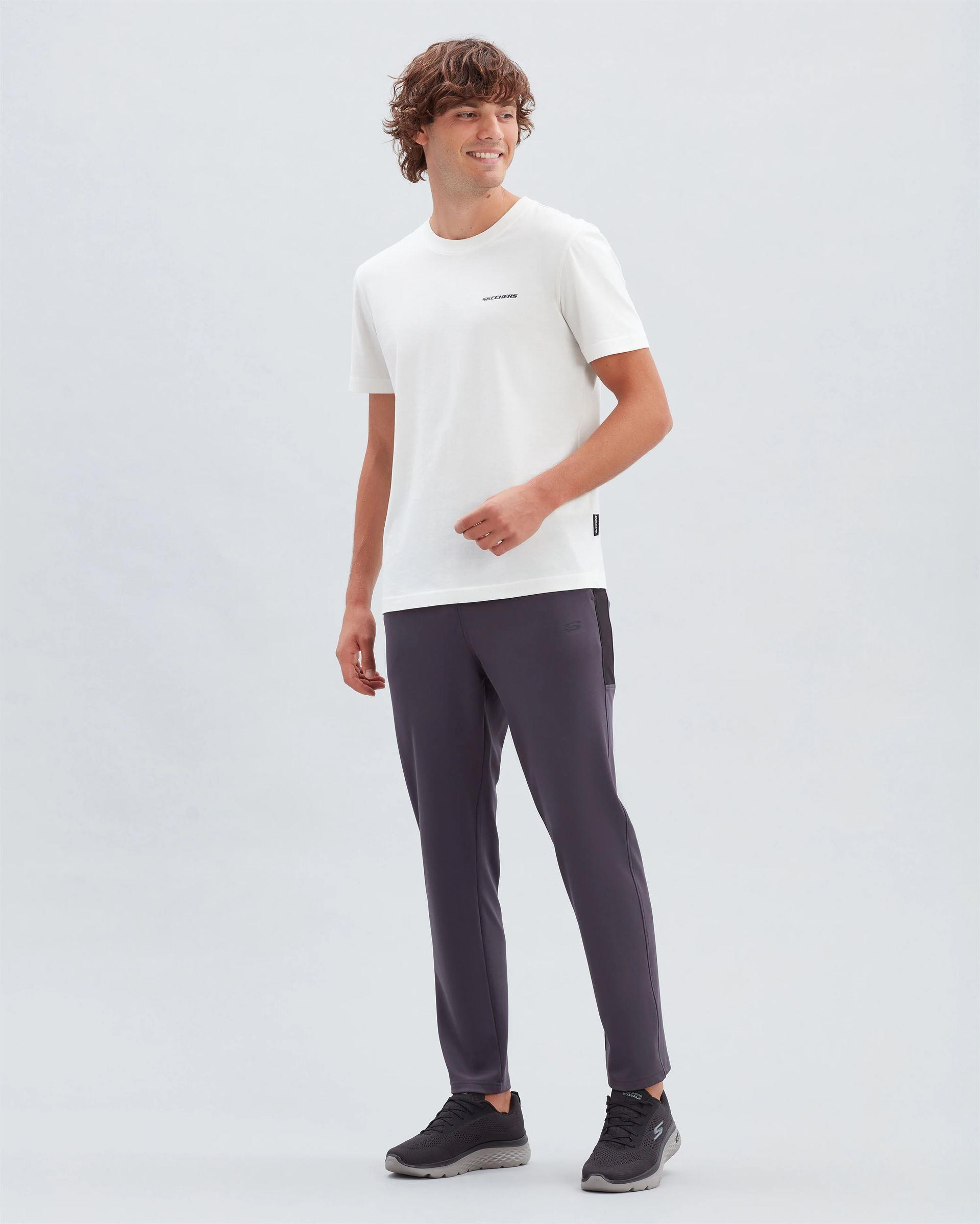 Skechers M New Basics Crew Neck T-Shirt Erkek Beyaz Bisiklet Yaka Tshirt