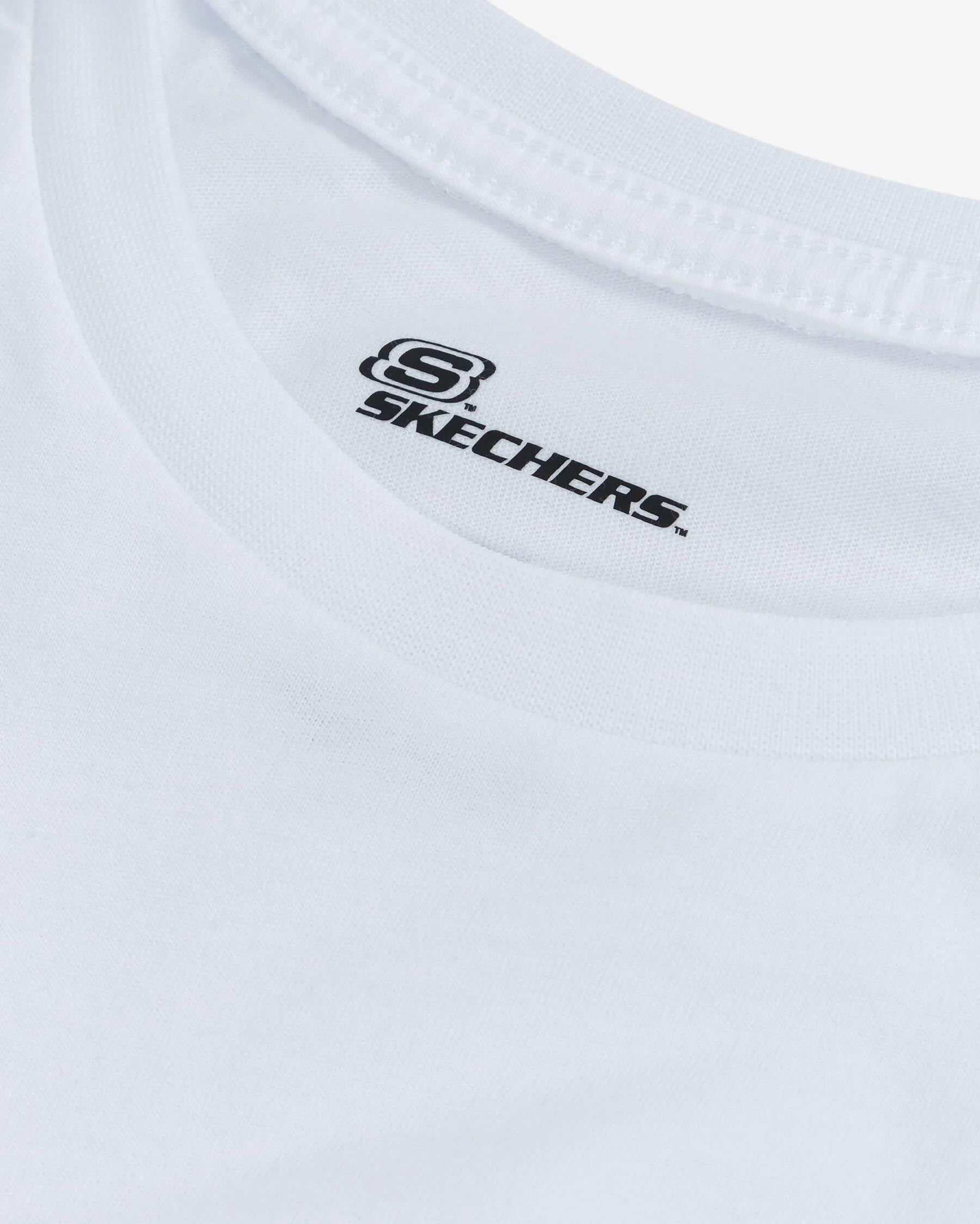 Skechers M New Basics Crew Neck T-Shirt Erkek Beyaz Bisiklet Yaka Tshirt