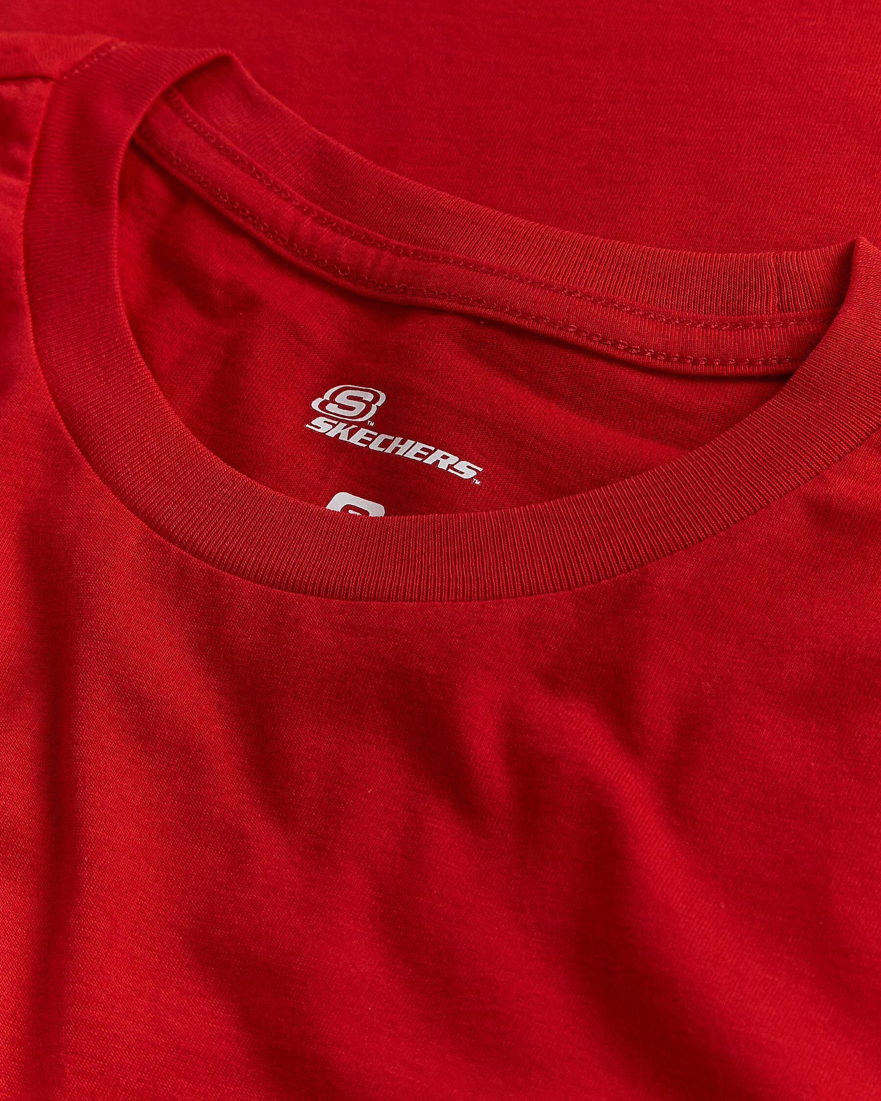 Skechers M New Basics Crew Neck T-Shirt Erkek Kirmizi Bisiklet Yaka Tshirt