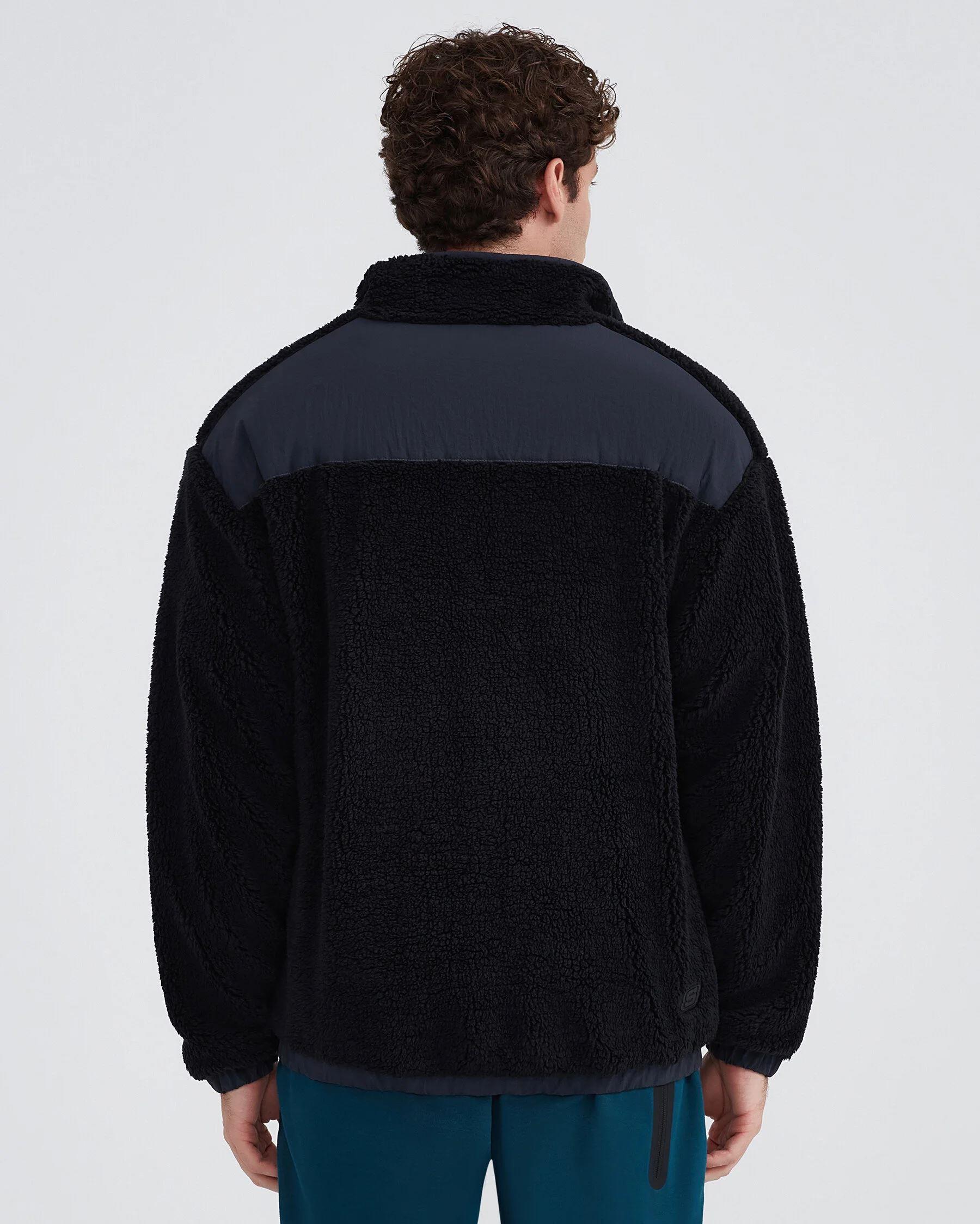 Skechers M Outdoor Fleece Full Zip Sherpa Erkek Siyah Polar
