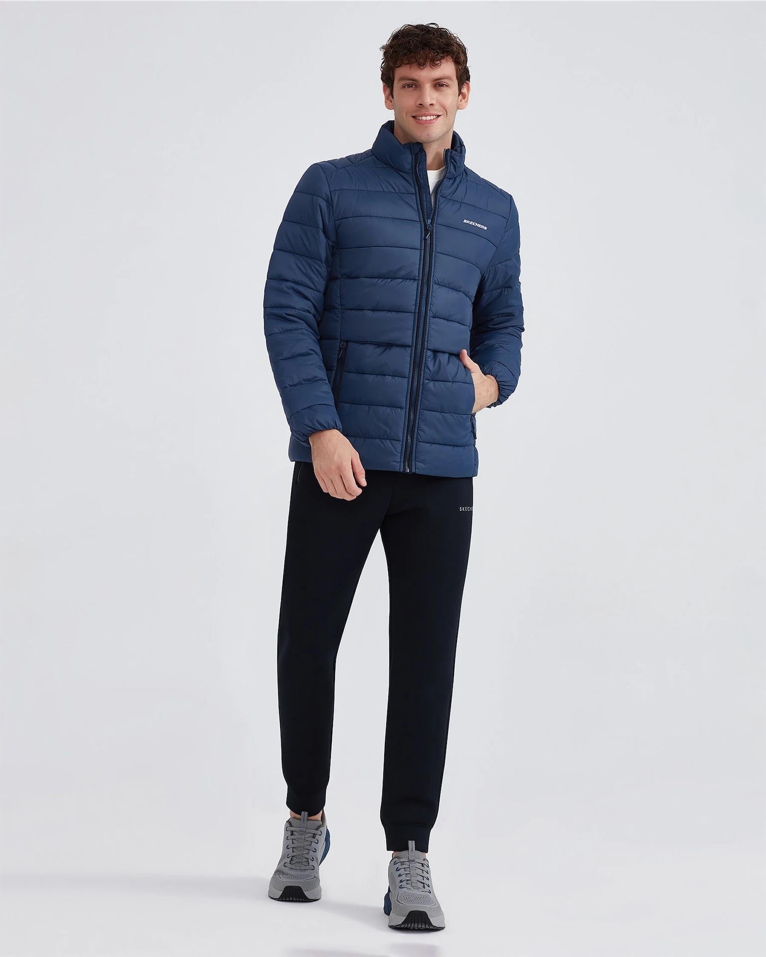 Skechers M Outerwear Padded Jacket Erkek Lacivert Mont