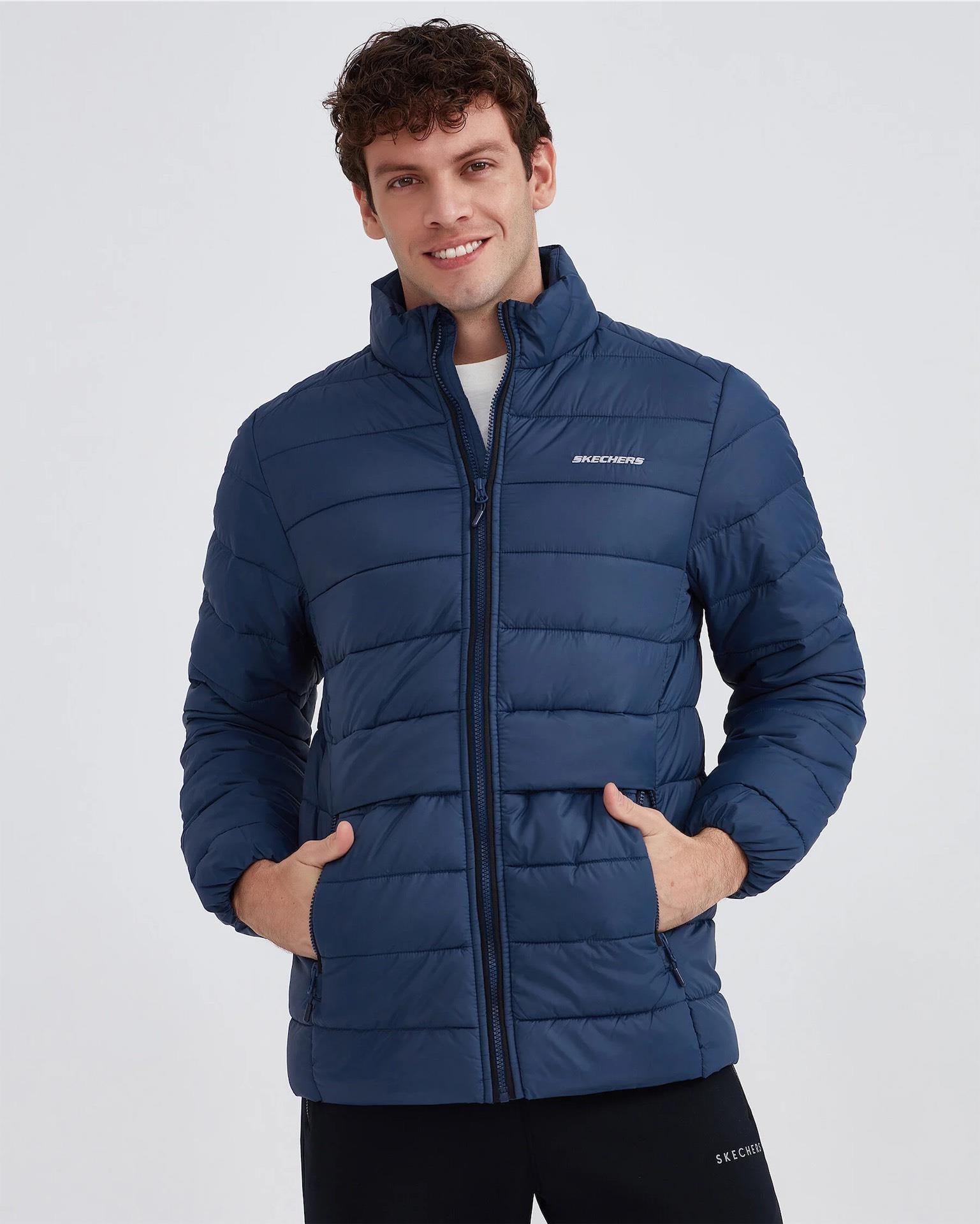 Skechers M Outerwear Padded Jacket Erkek Lacivert Mont