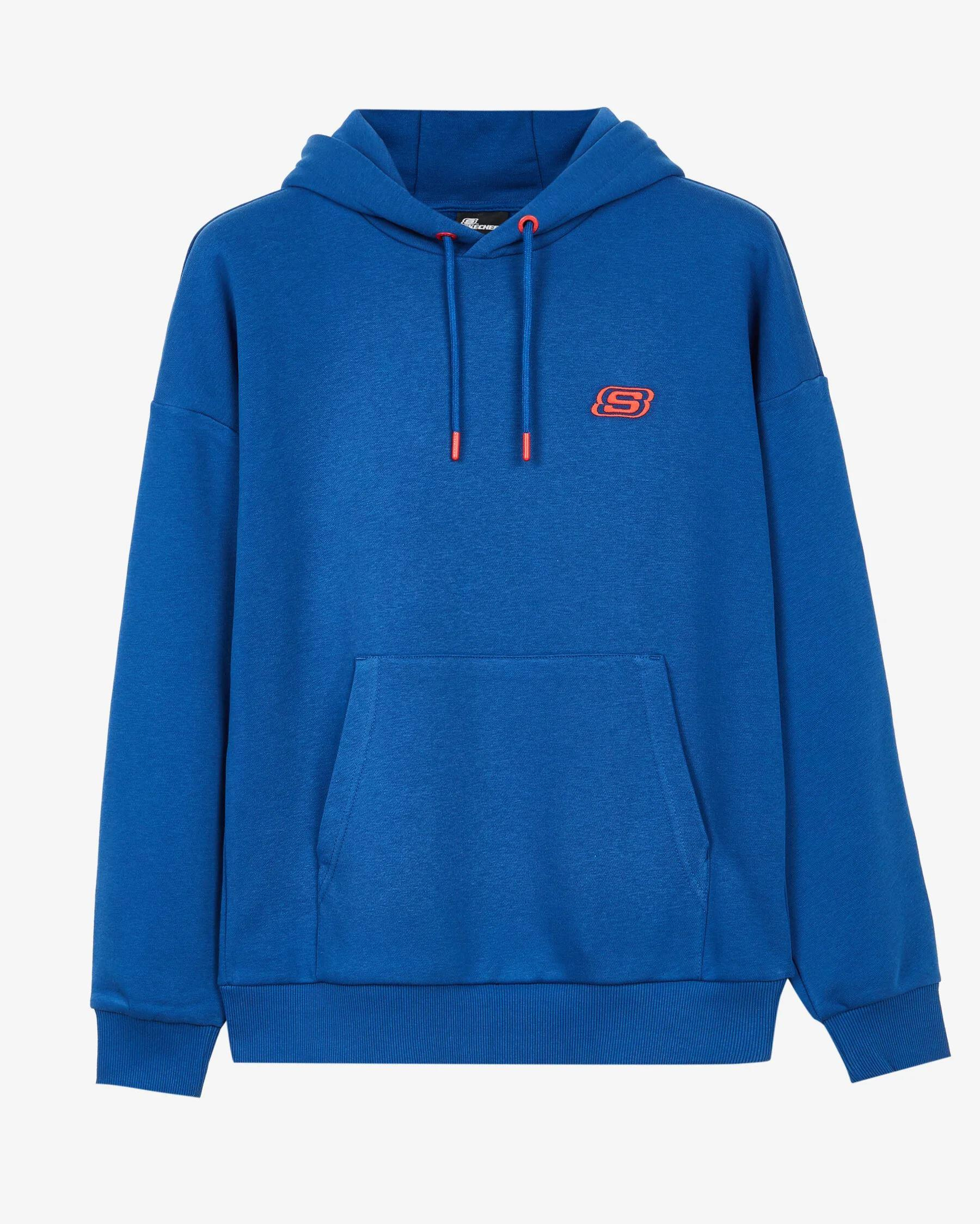 Skechers Mid Weight Fleece M Hoodie Sweatshirt Erkek Mavi Kapşonlu Sweat