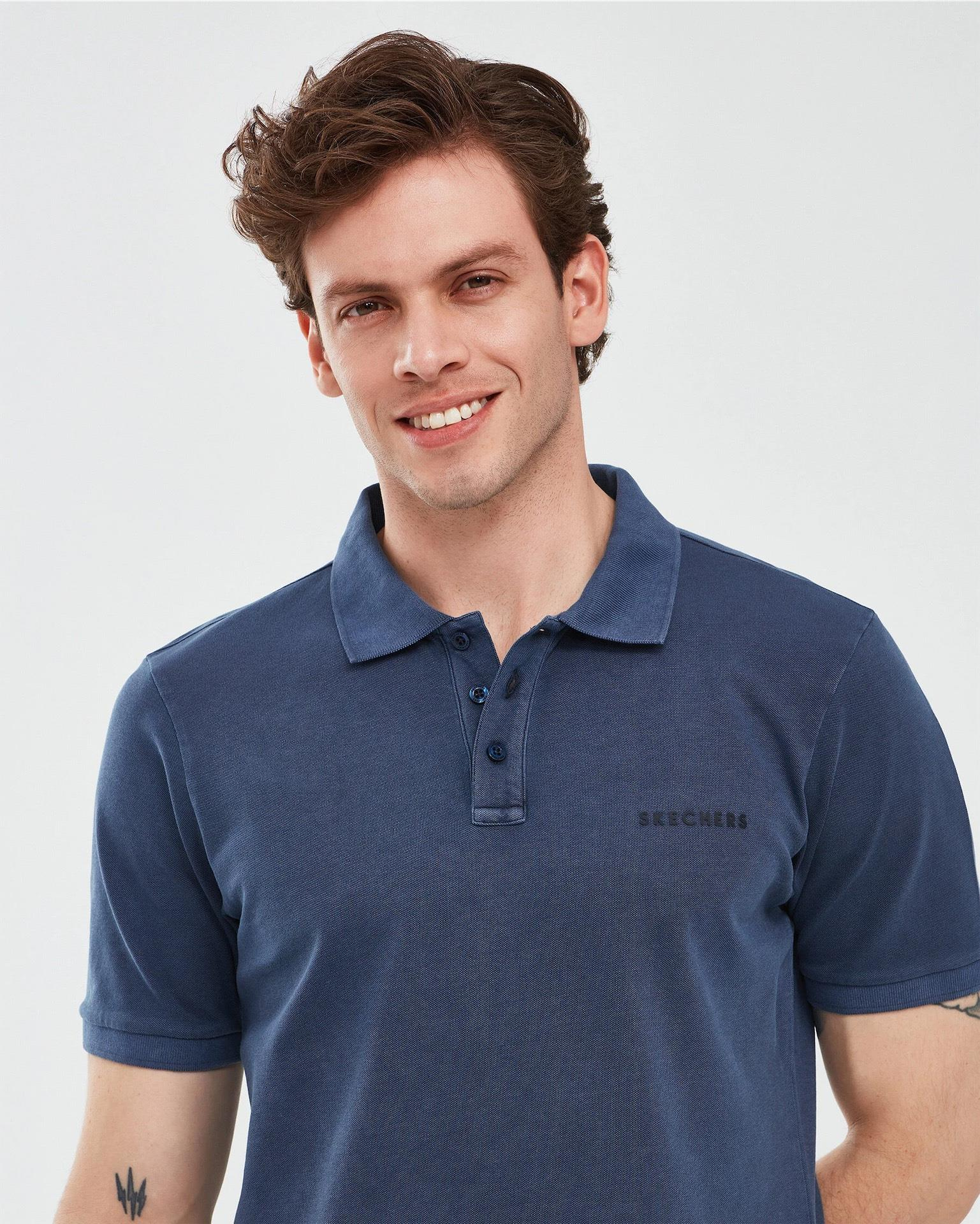 Skechers Organic Coll. M Short Sleeve Polo Shirt Erkek  Polo Yaka Tshirt