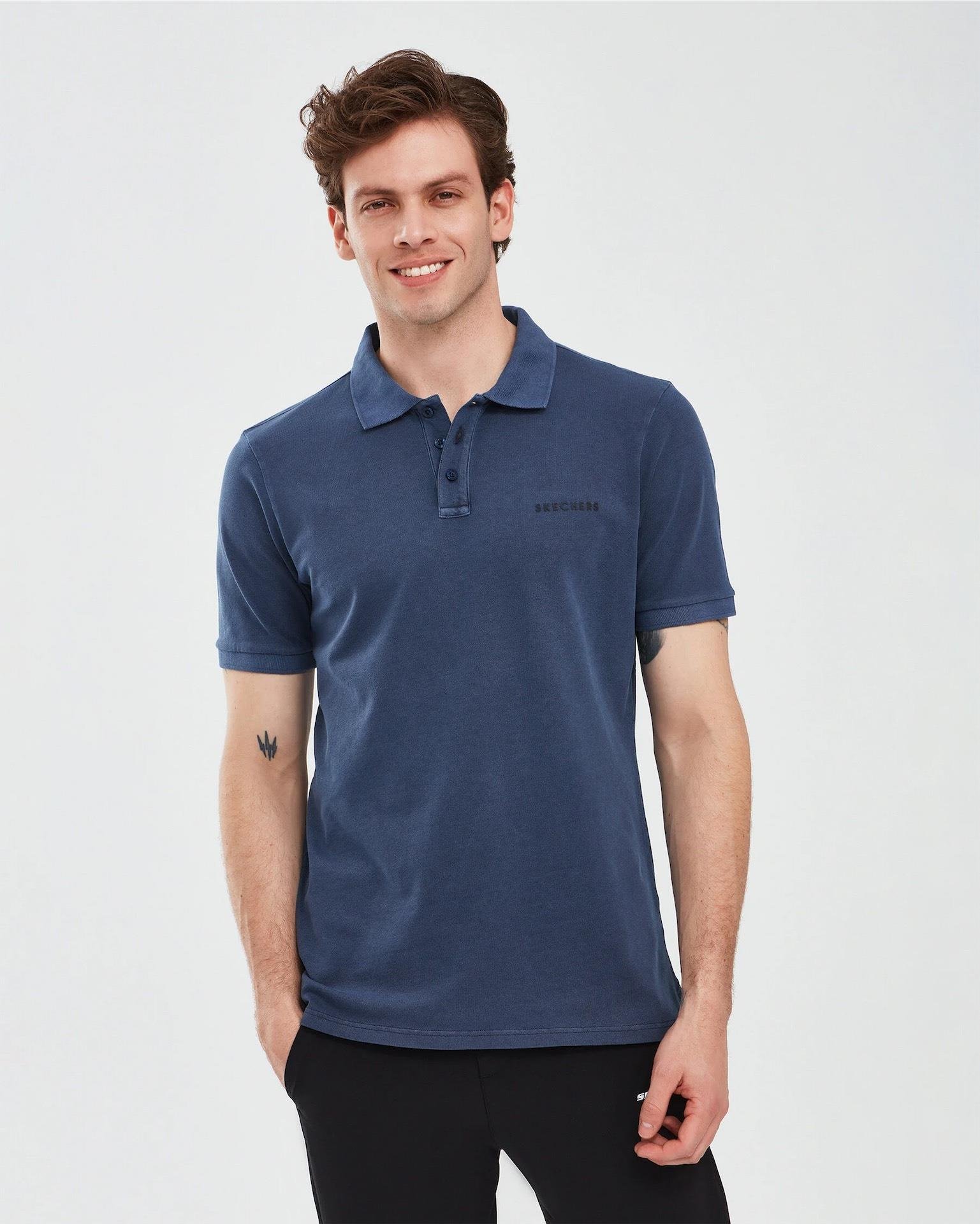 Skechers Organic Coll. M Short Sleeve Polo Shirt Erkek  Polo Yaka Tshirt
