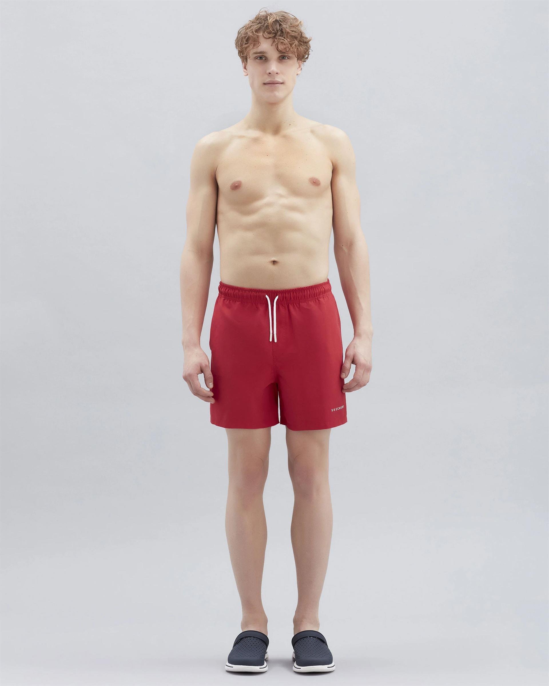 Skechers Swimwear M 5 İnch Swimshort Erkek Kirmizi Deniz Şortu