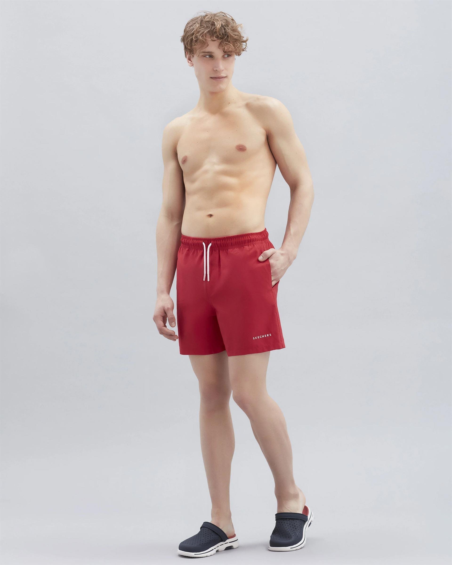 Skechers Swimwear M 5 İnch Swimshort Erkek Kirmizi Deniz Şortu
