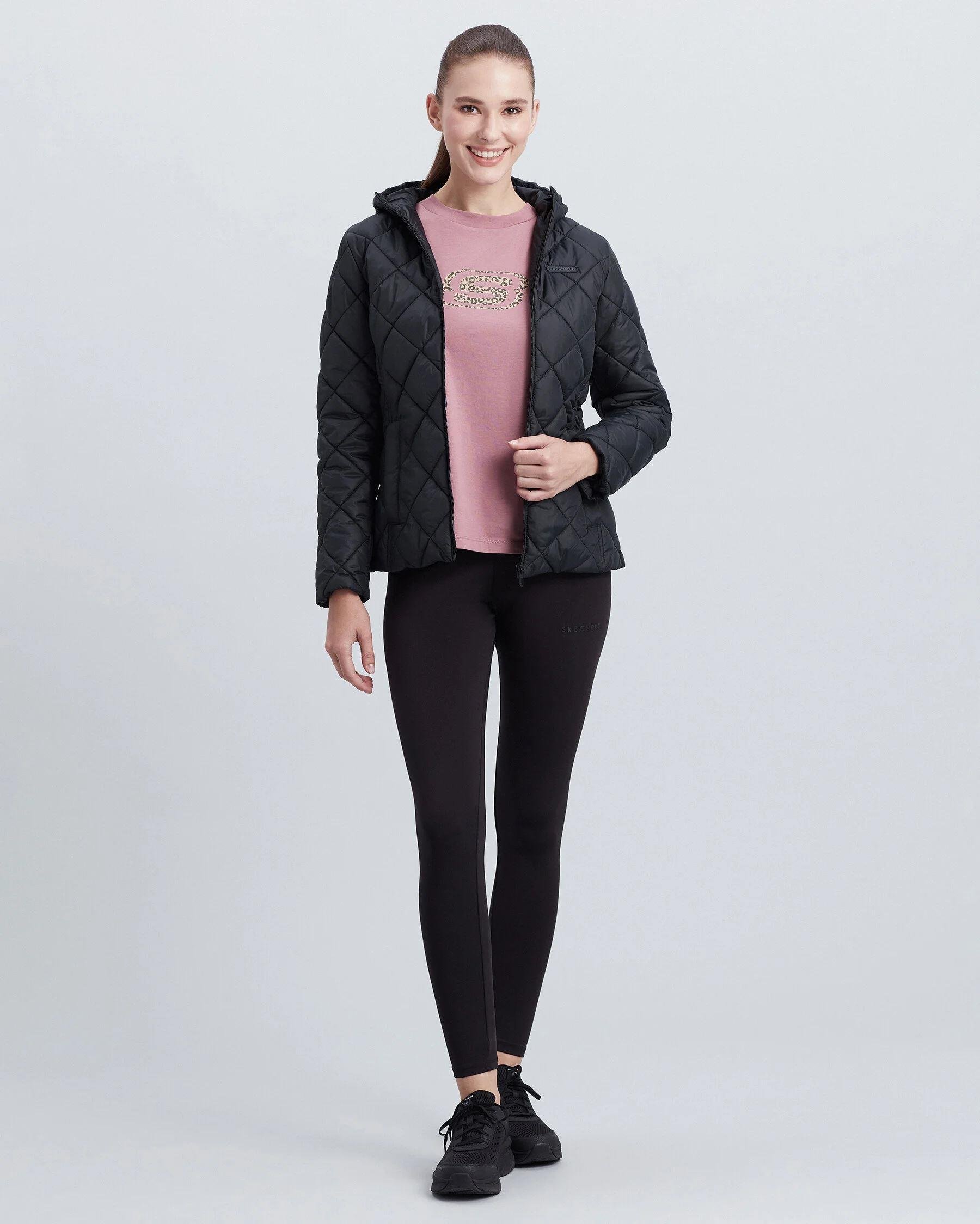 Skechers W Capitone Hooded Jacket Kadın Siyah Mont