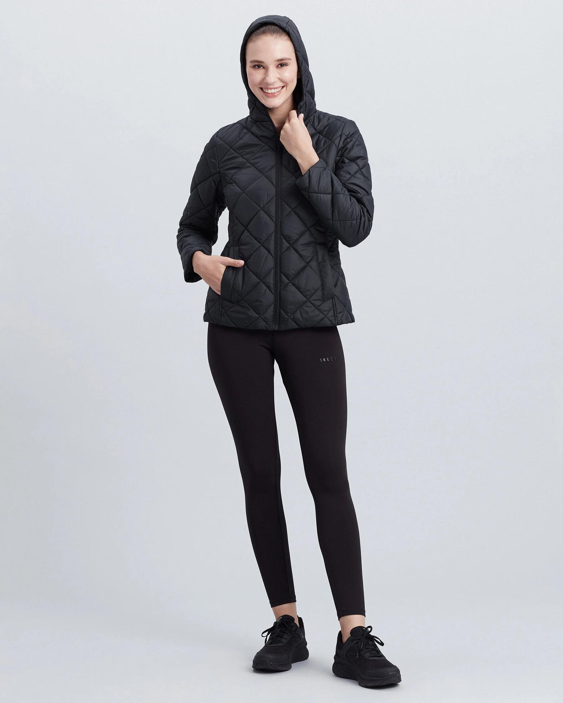 Skechers W Capitone Hooded Jacket Kadın Siyah Mont