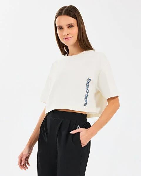 Skechers W Crop Fit Graphic Tee T-Shirt Kadın  Crop Tshirt