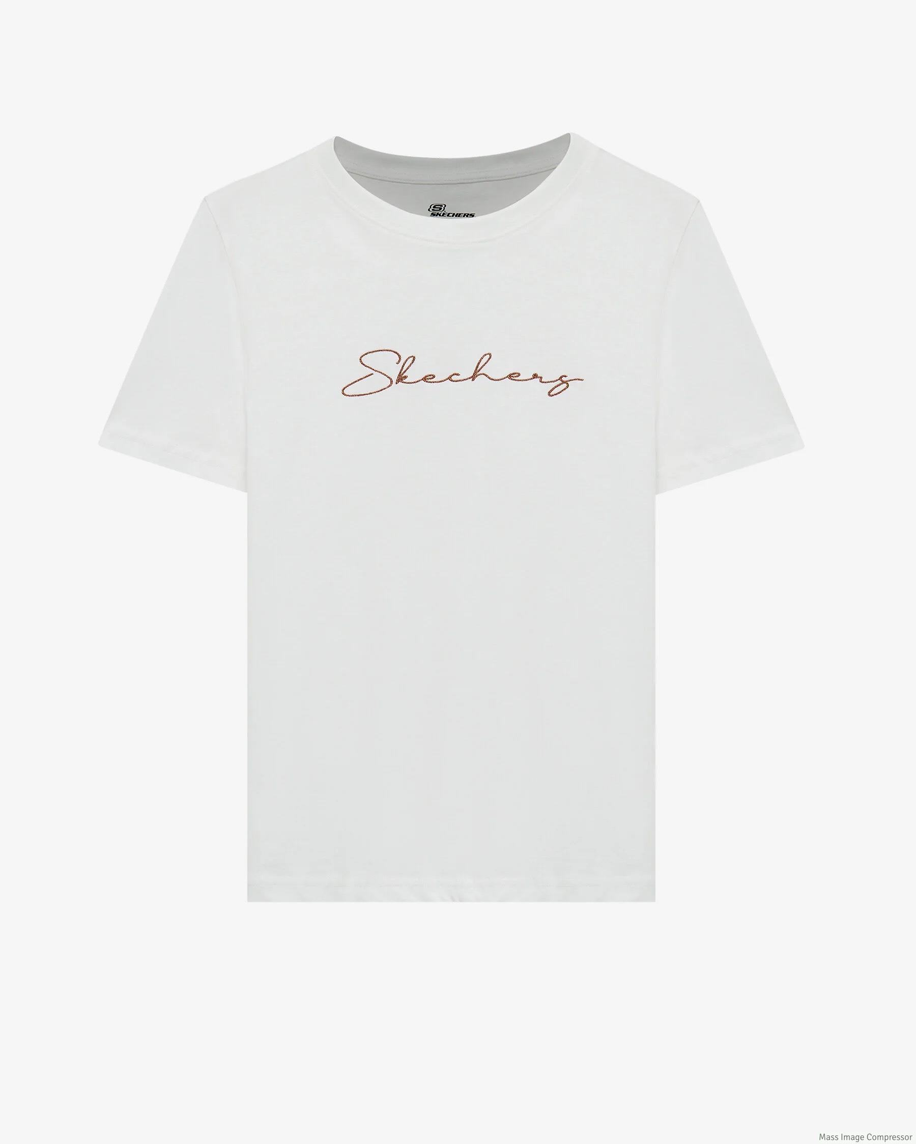 Skechers W Graphic Tee Light Weight Regular T-Shirt Kadın  Bisiklet Yaka Tshirt