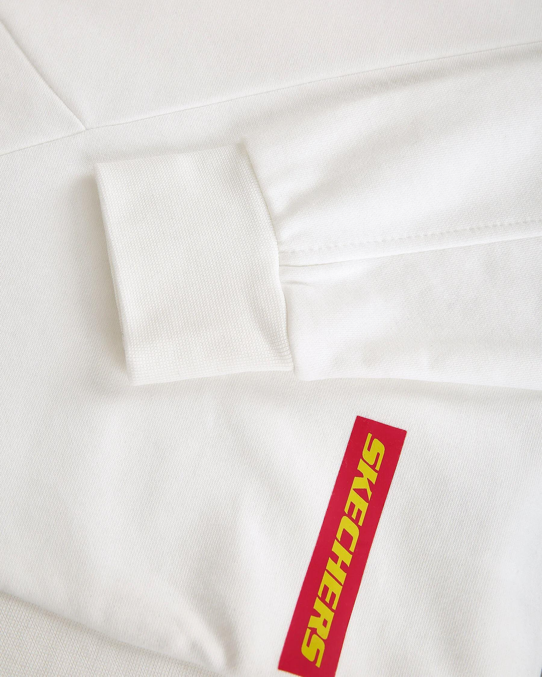 Skechers W LW Fleece Fabric Block Hoodie Sweatshirt Kadın Beyaz Kapşonlu Sweat